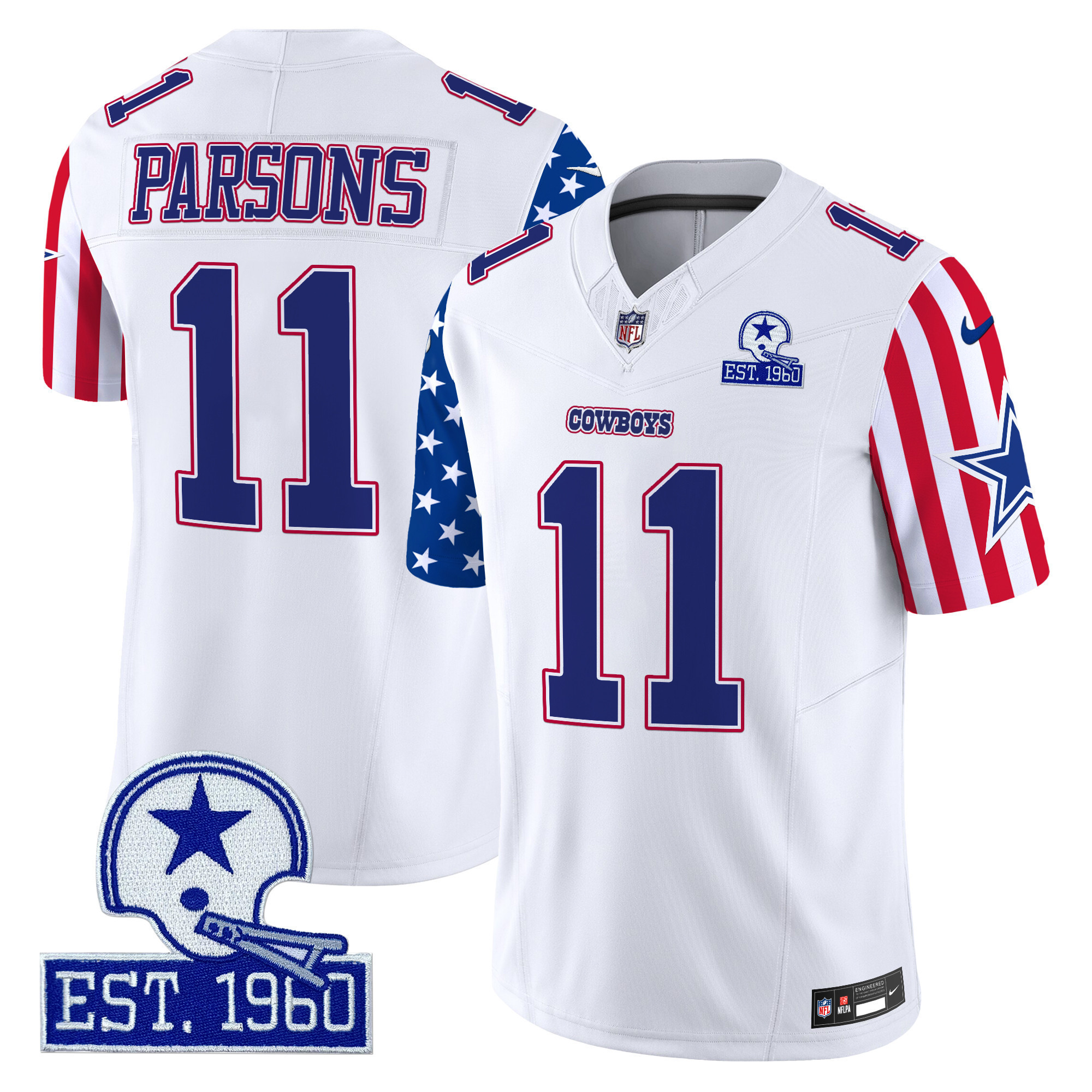 Cowboys Parsons White Jersey - Nike Cowboys Parsons #11 Jersey - White