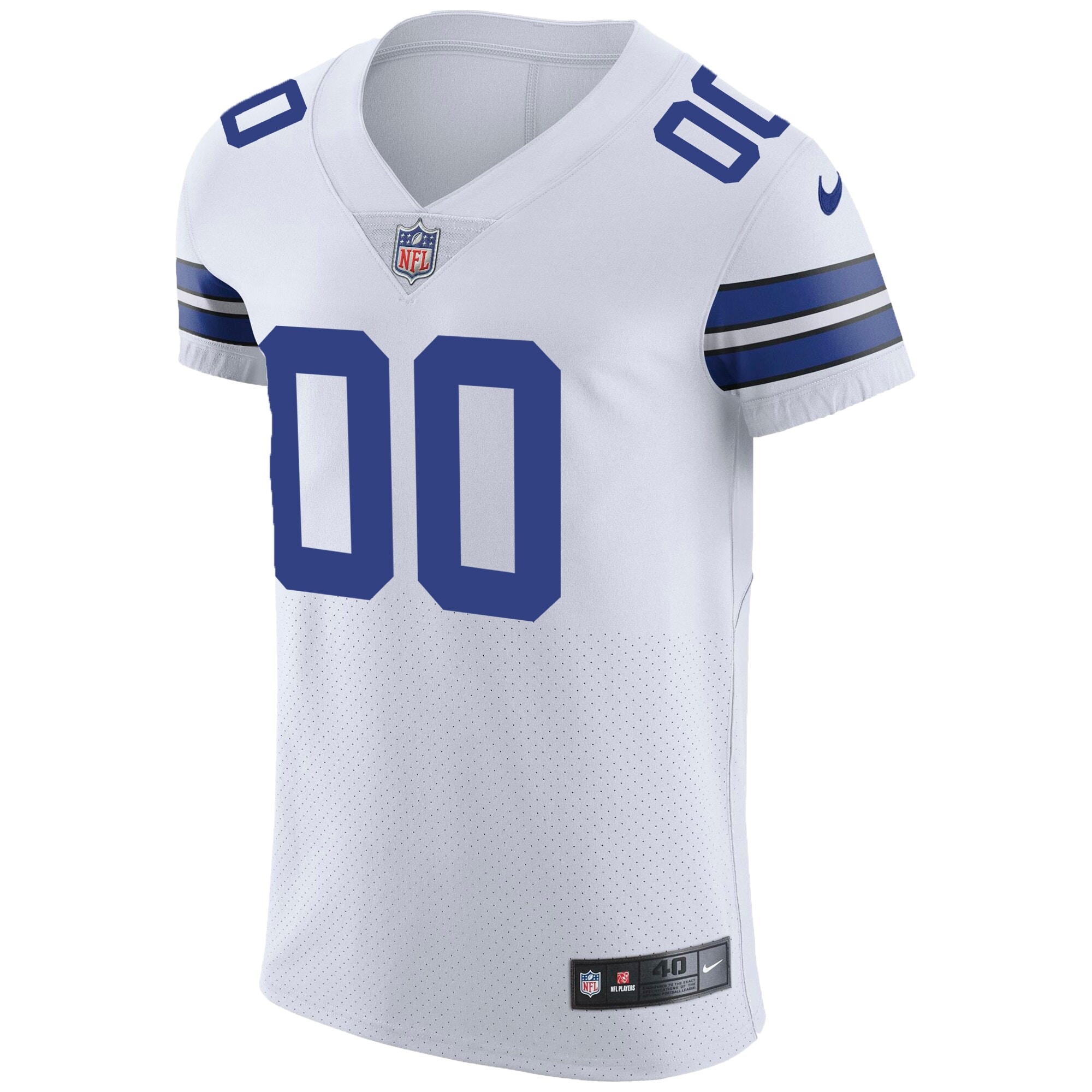 Alternative view of Cowboys White Blue Custom Jersey - Nike Cowboys White & Blue Custom 2