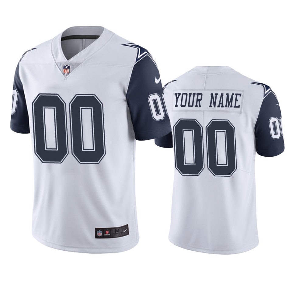 Cowboys White Navy Custom Jersey - Nike - NFL Gear