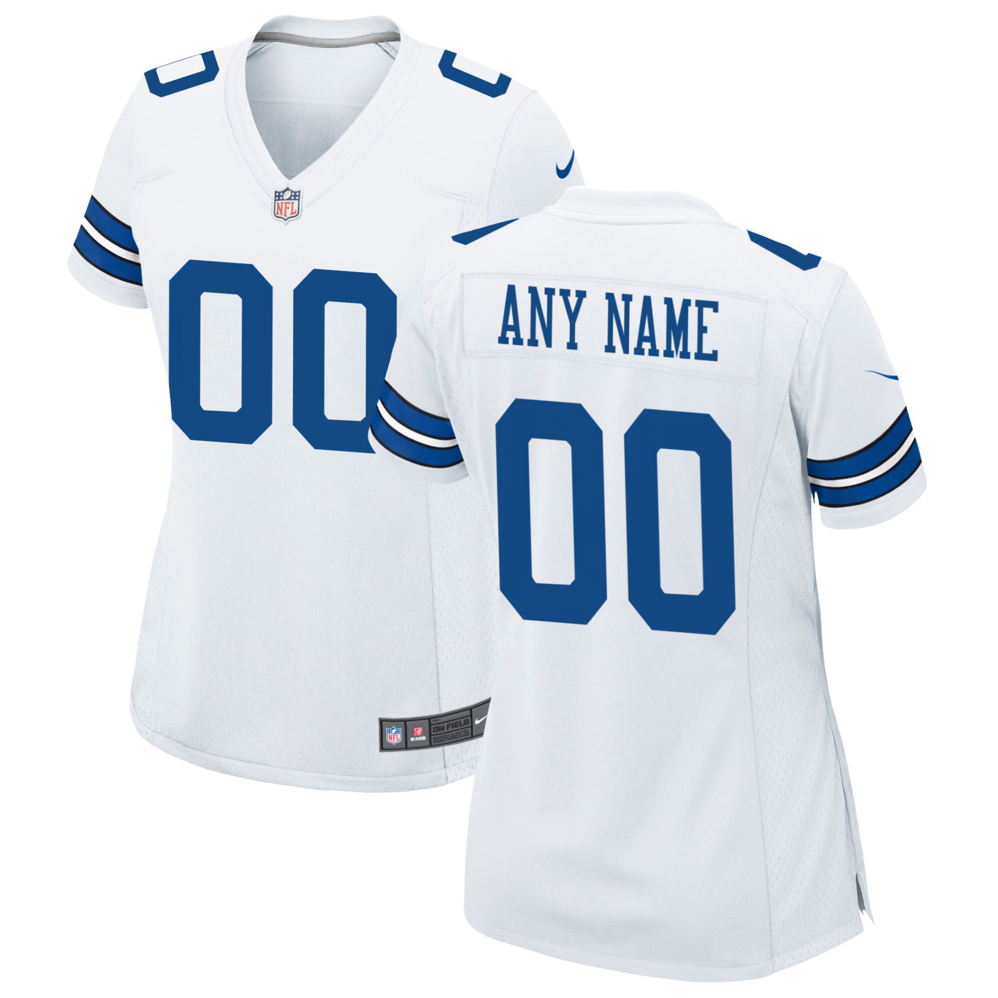 Alternative view of Cowboys Women’s White Custom Jersey - Nike Cowboys Women’s White