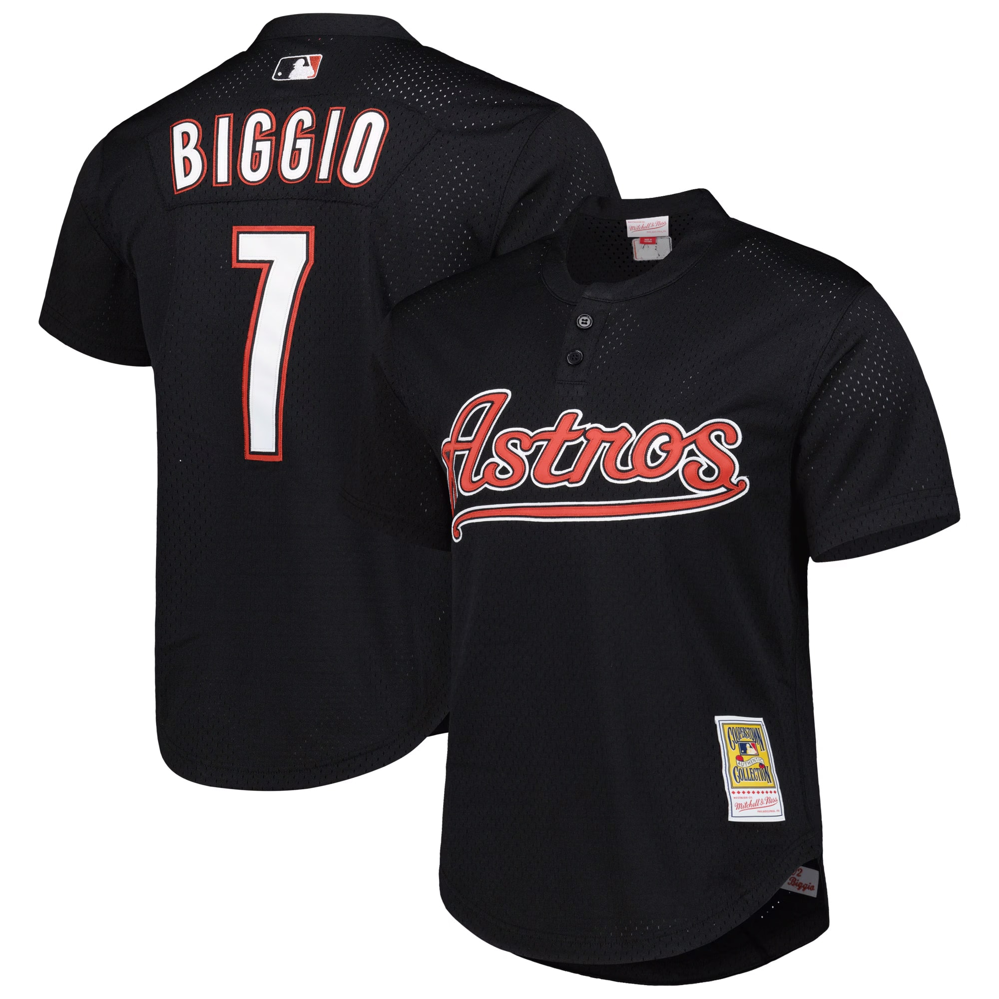 Craig Biggio Houston Astros Profile Big & Tall Cooperstown Collection Mesh Batting Practice Jersey - Black