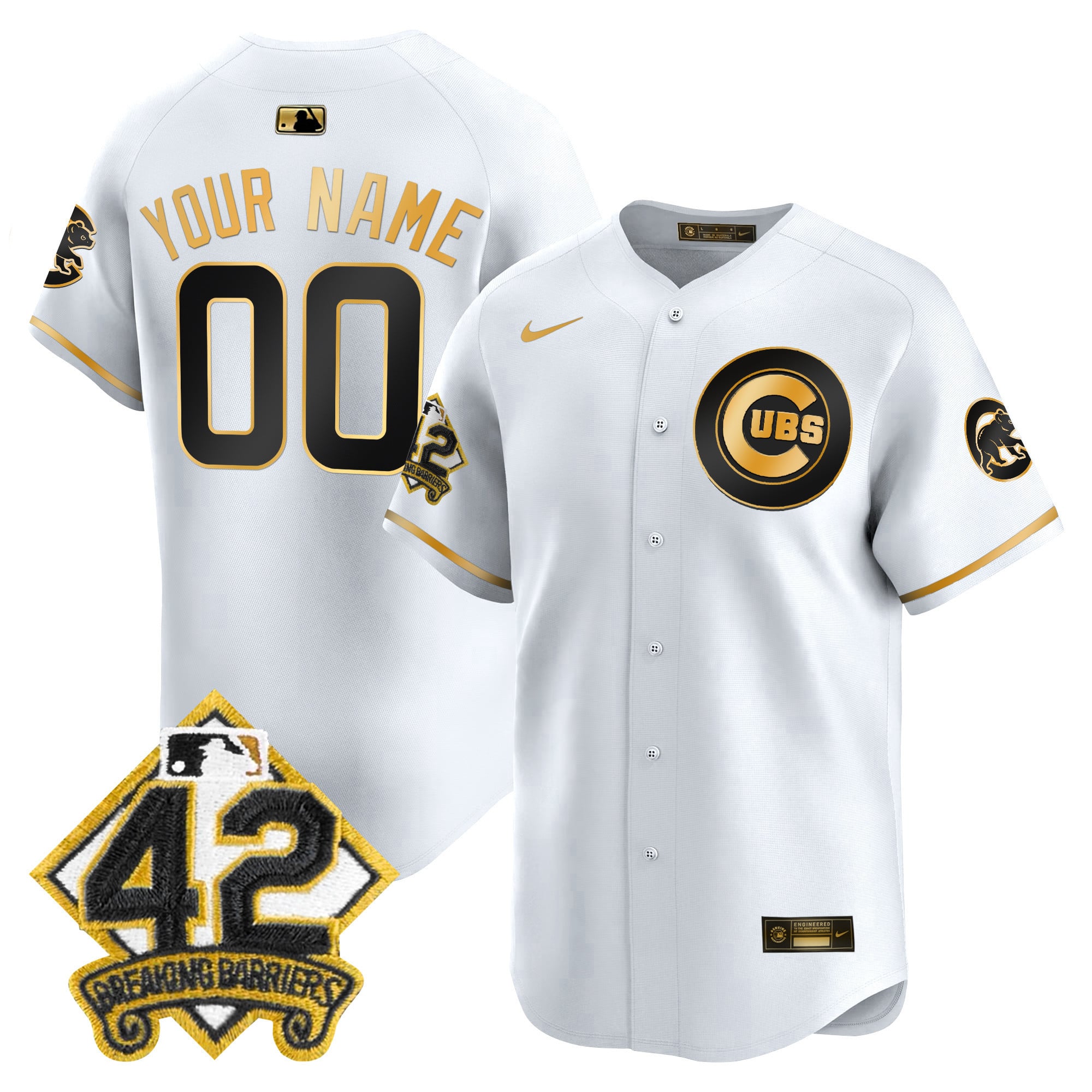 Alternative view of Cubs Black Breaking Barriers Jersey - Nike - Customizable