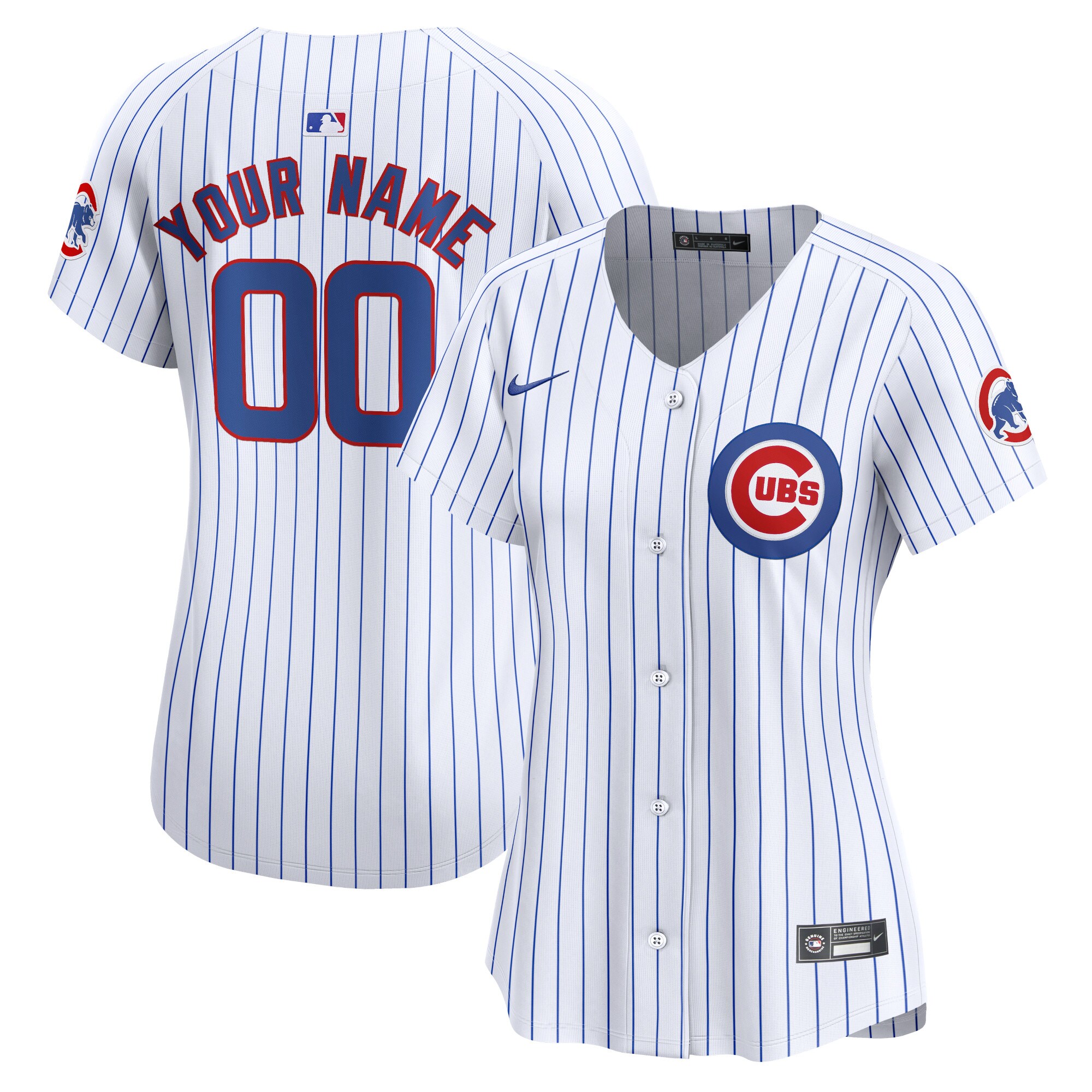 Cubs Custom Women’s Jersey - Nike Cubs Custom Women’s Pinstripe Jersey