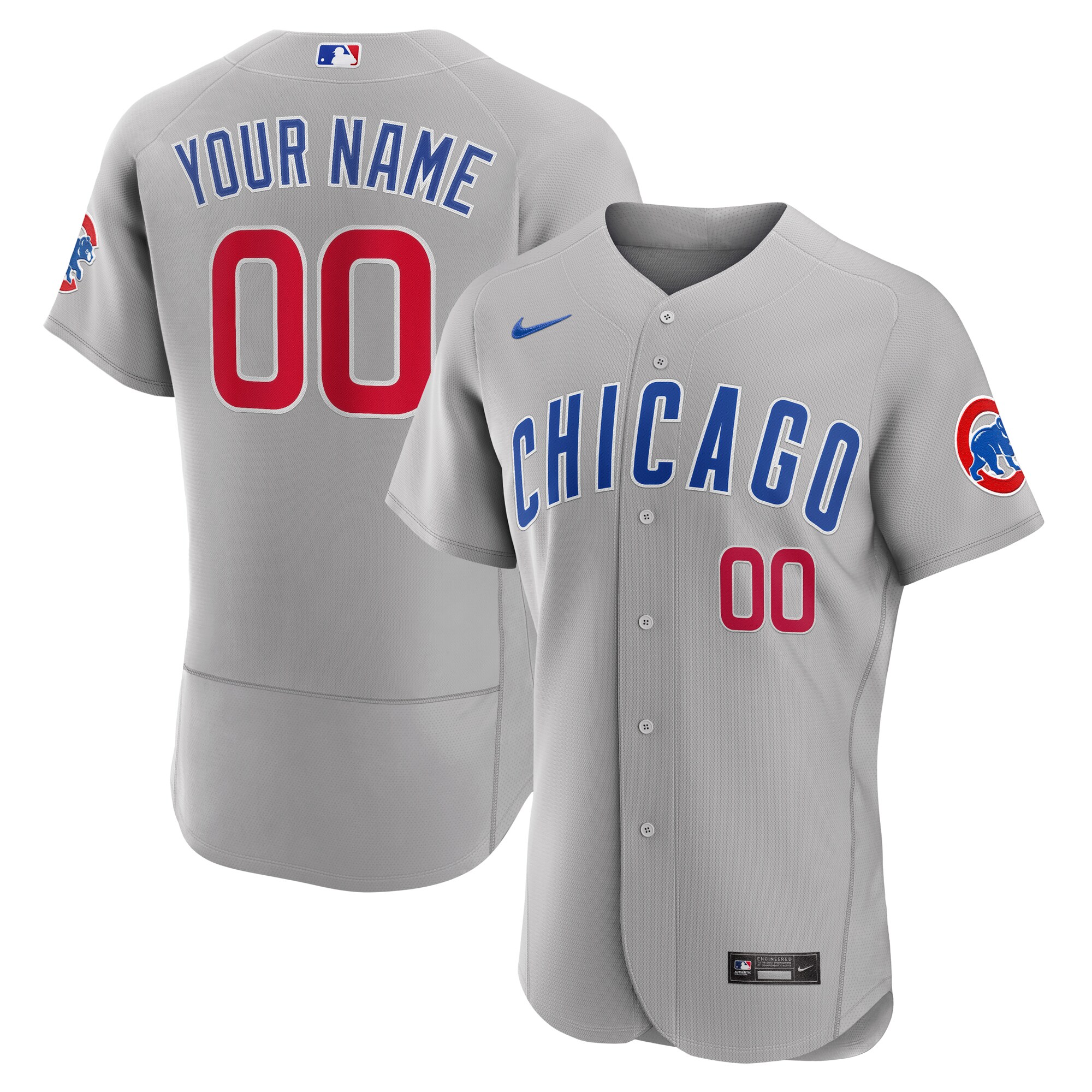 Cubs Gray Alternate Custom Jersey - Nike Chicago - MLB Authentic