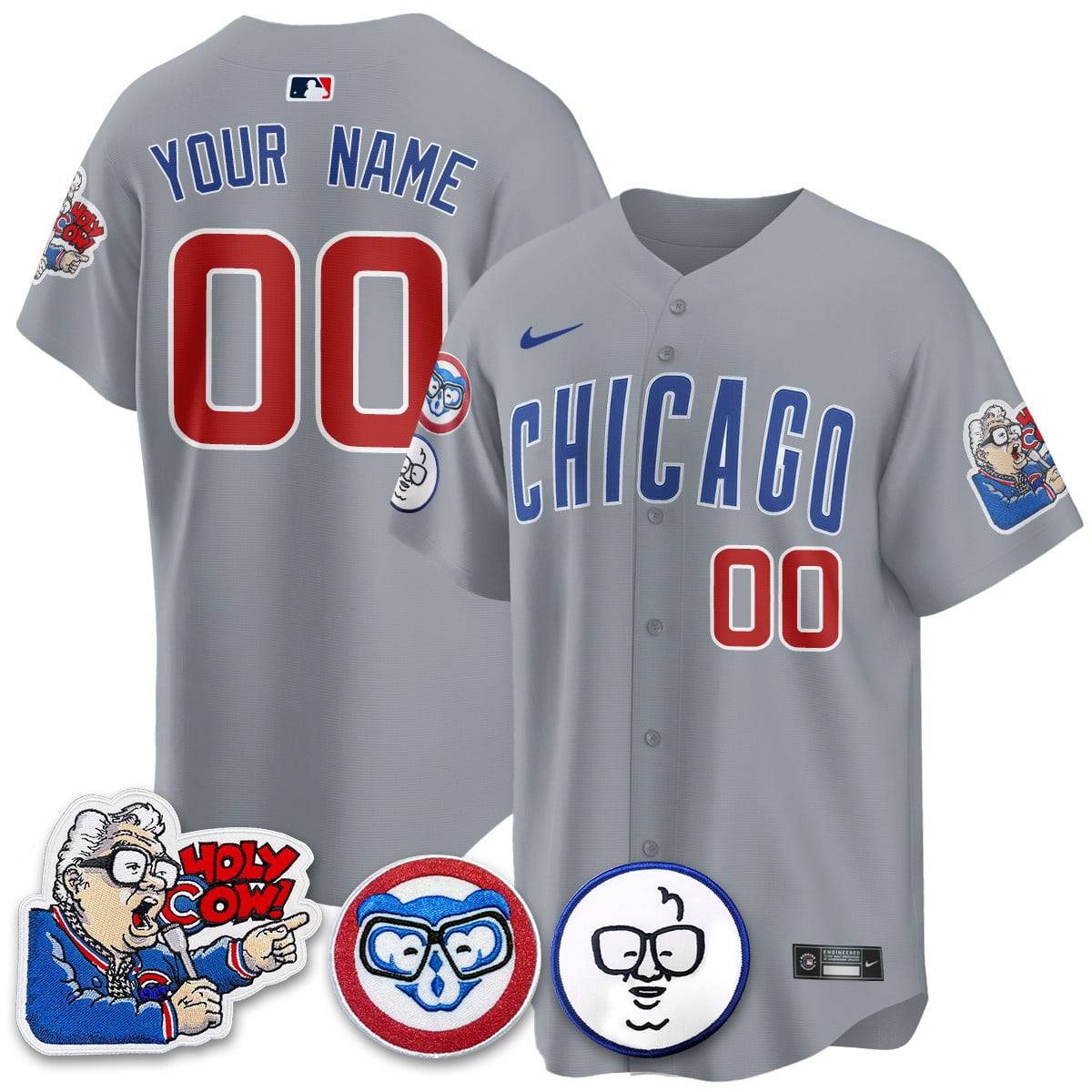 Cubs Gray Ernie Banks Jersey - Nike - Customizable