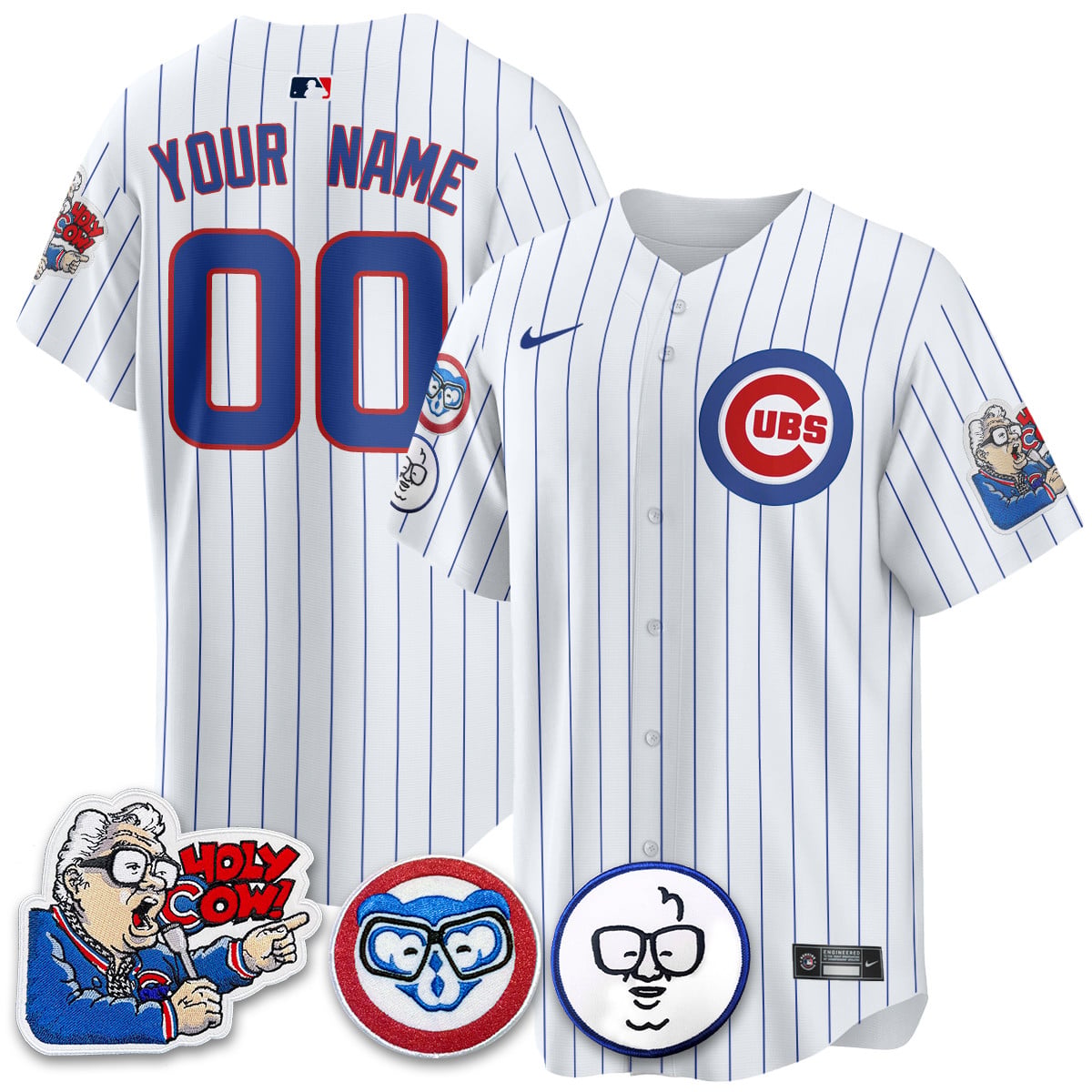 Alternative view of Cubs Gray Ernie Banks Jersey - Nike - Customizable