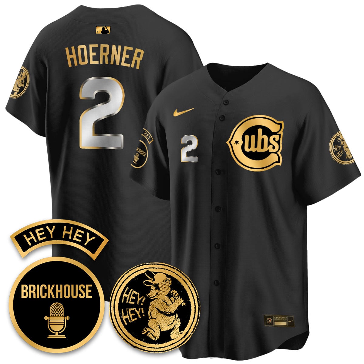 Cubs Hoerner Black Jersey - Nike - Brickhouse Edition