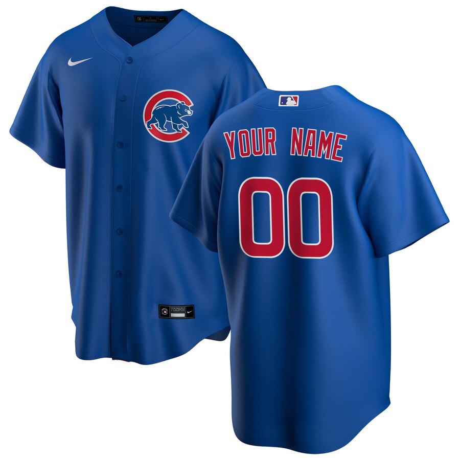 Cubs Royal Blue Custom Jersey nike - Nike Cubs Royal Blue Custom 3
