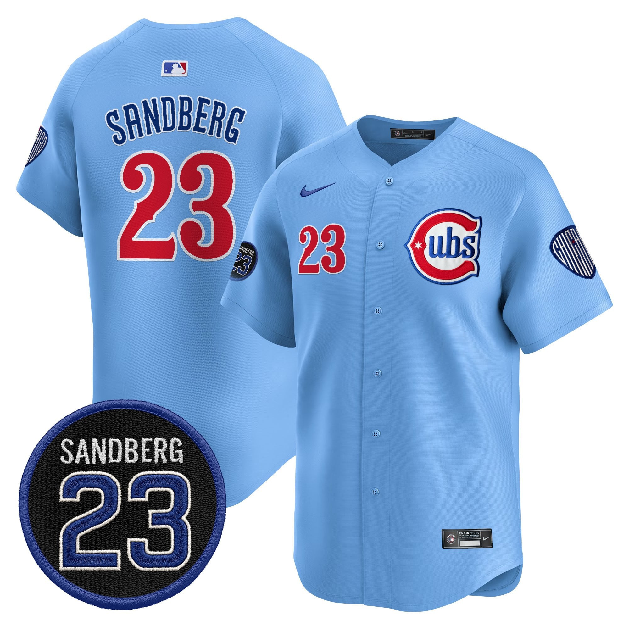 Cubs Sandberg #23 Jersey - Nike - Powder Blue Throwback