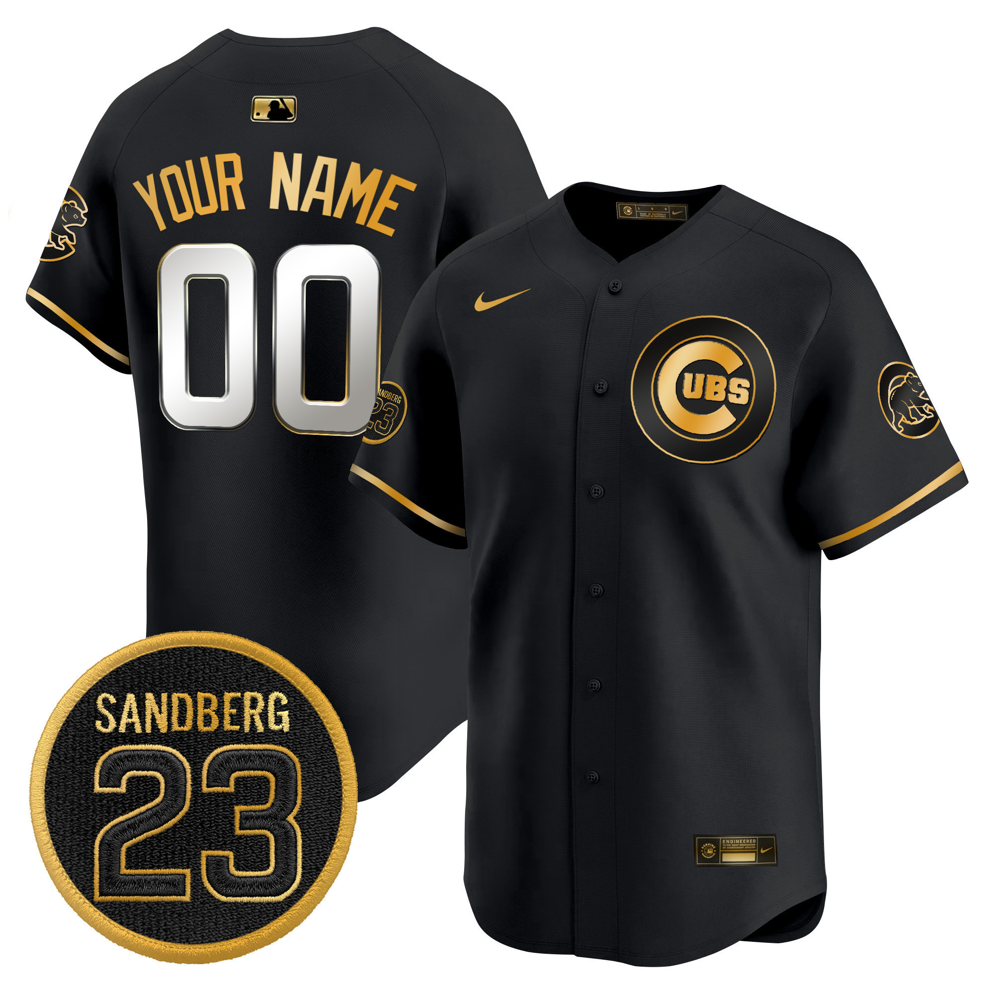 Alternative view of Cubs Sandberg Powder Blue Jersey - Nike - Custom Number Available