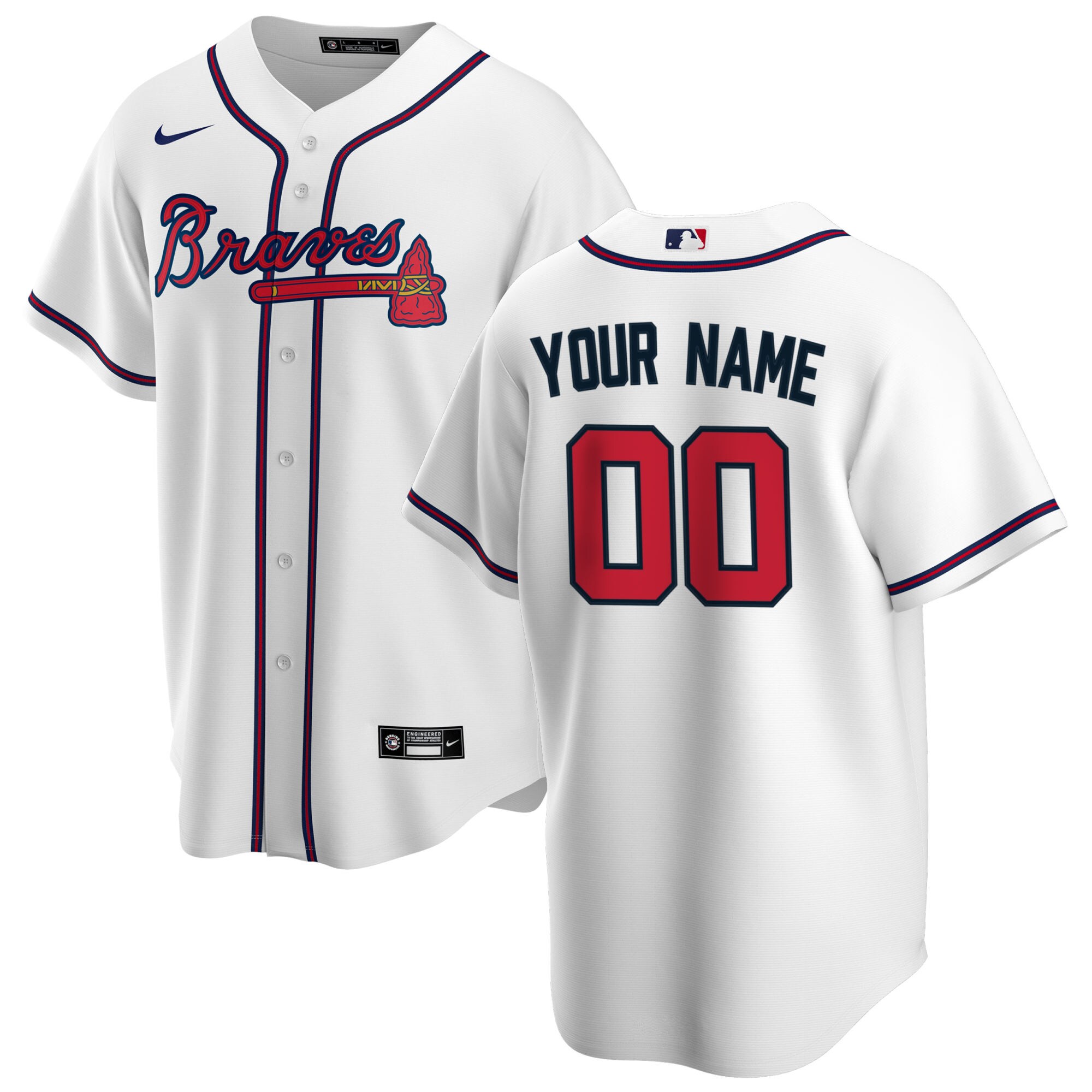 Custom Braves White Jersey - Custom Nike Braves White Home Jersey
