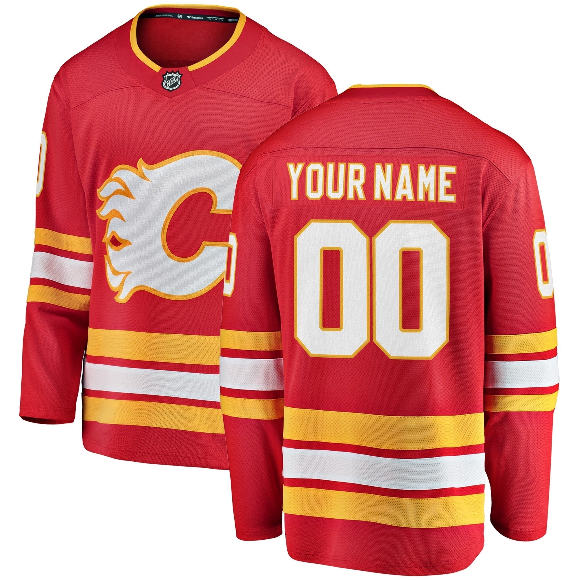 Custom Calgary Flames Jersey - Fanatics - Red NHL Replica
