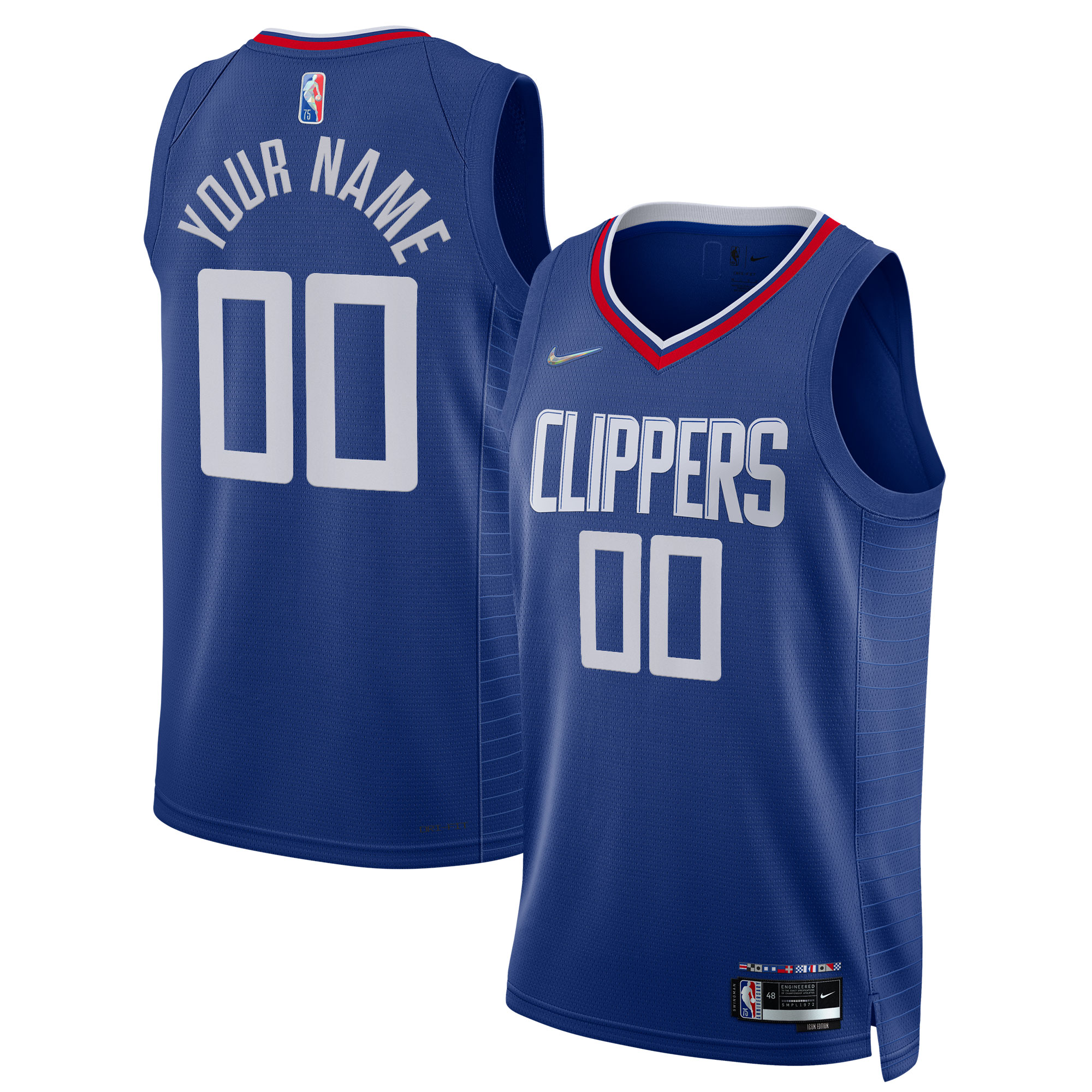 Custom Clippers Royal Jersey - Custom Nike Clippers Jersey - Royal
