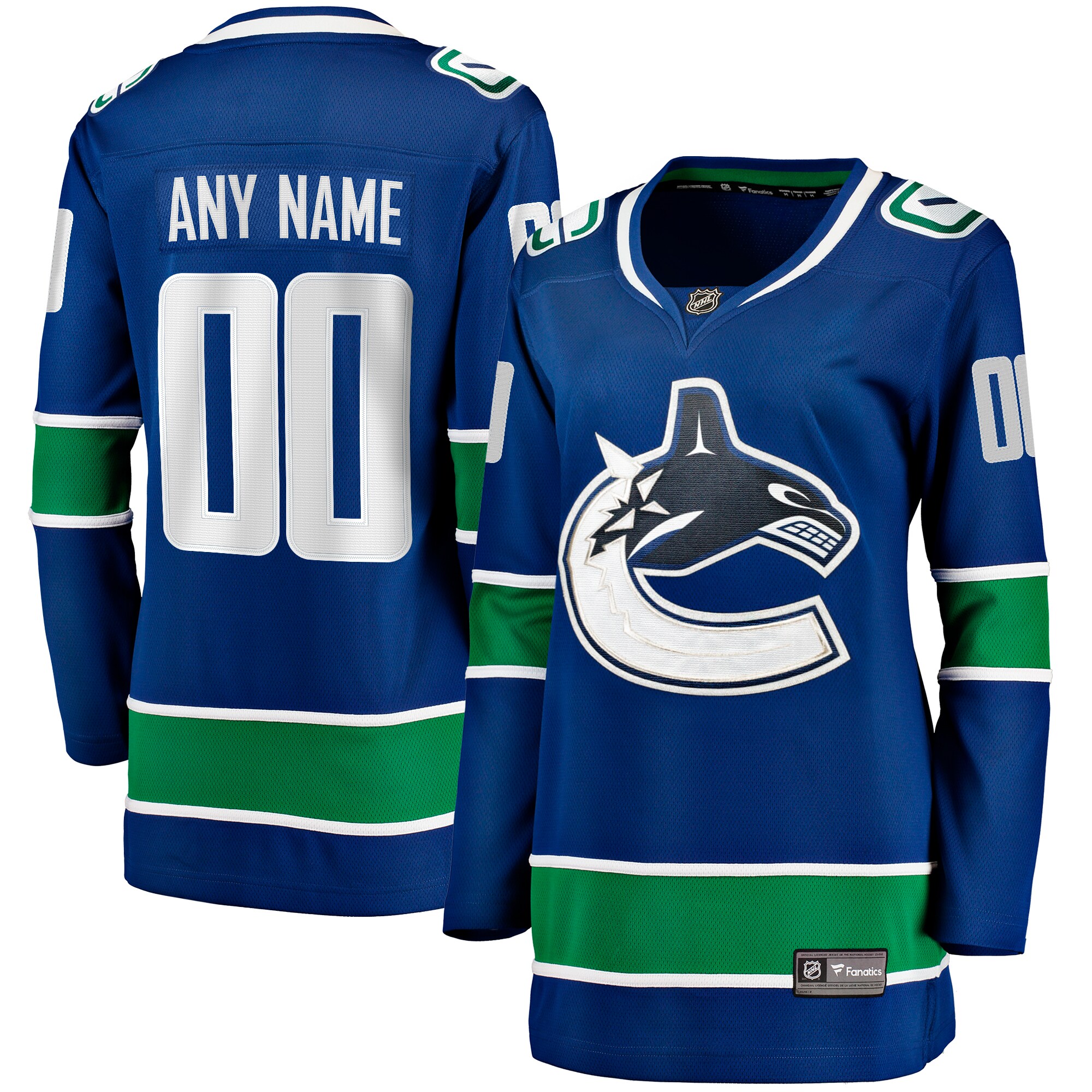 custom Fanatics Canucks Blue Jersey - Fanatics Canucks Blue Jersey