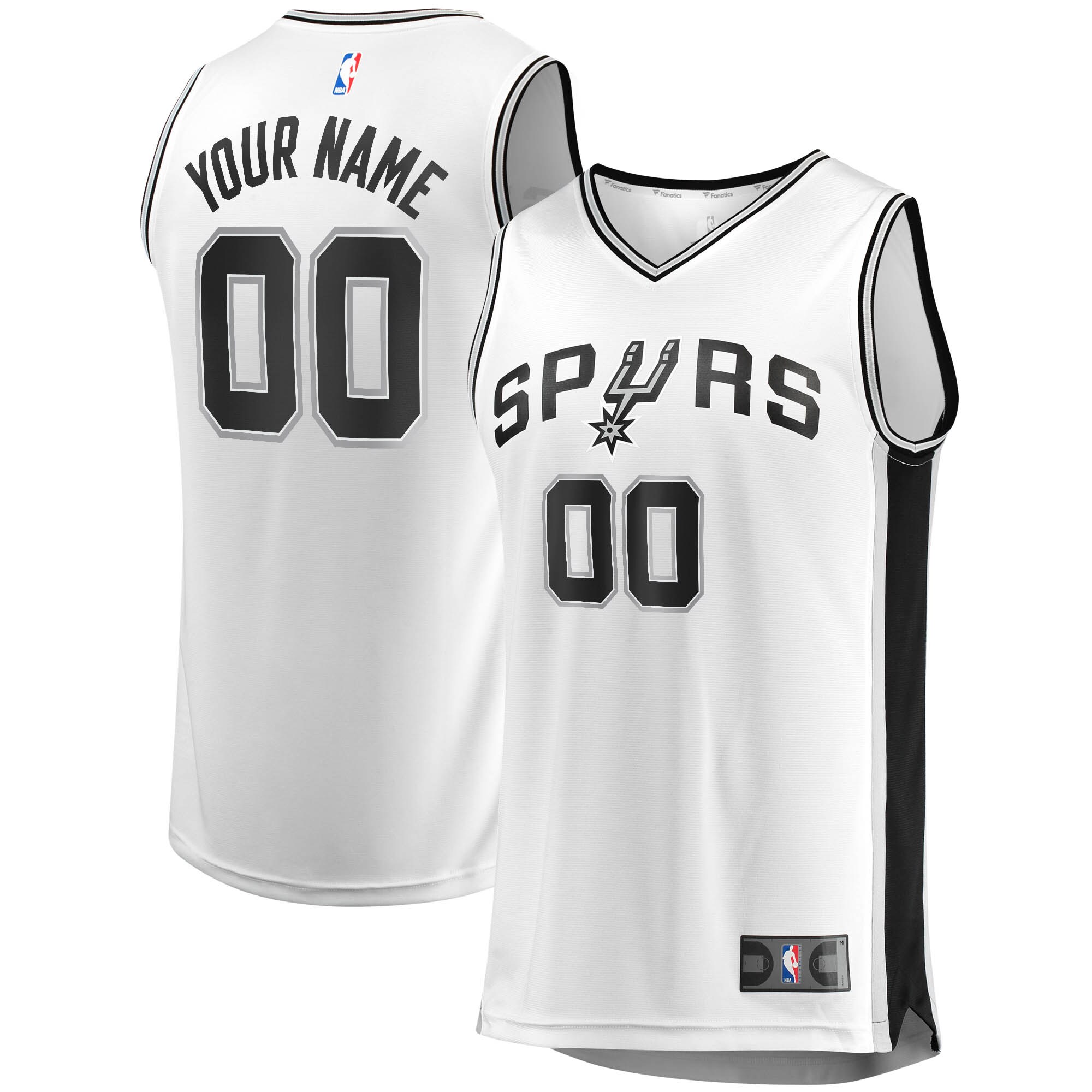 Alternative view of custom Fanatics Spurs White Jersey - Fanatics Spurs White Jersey