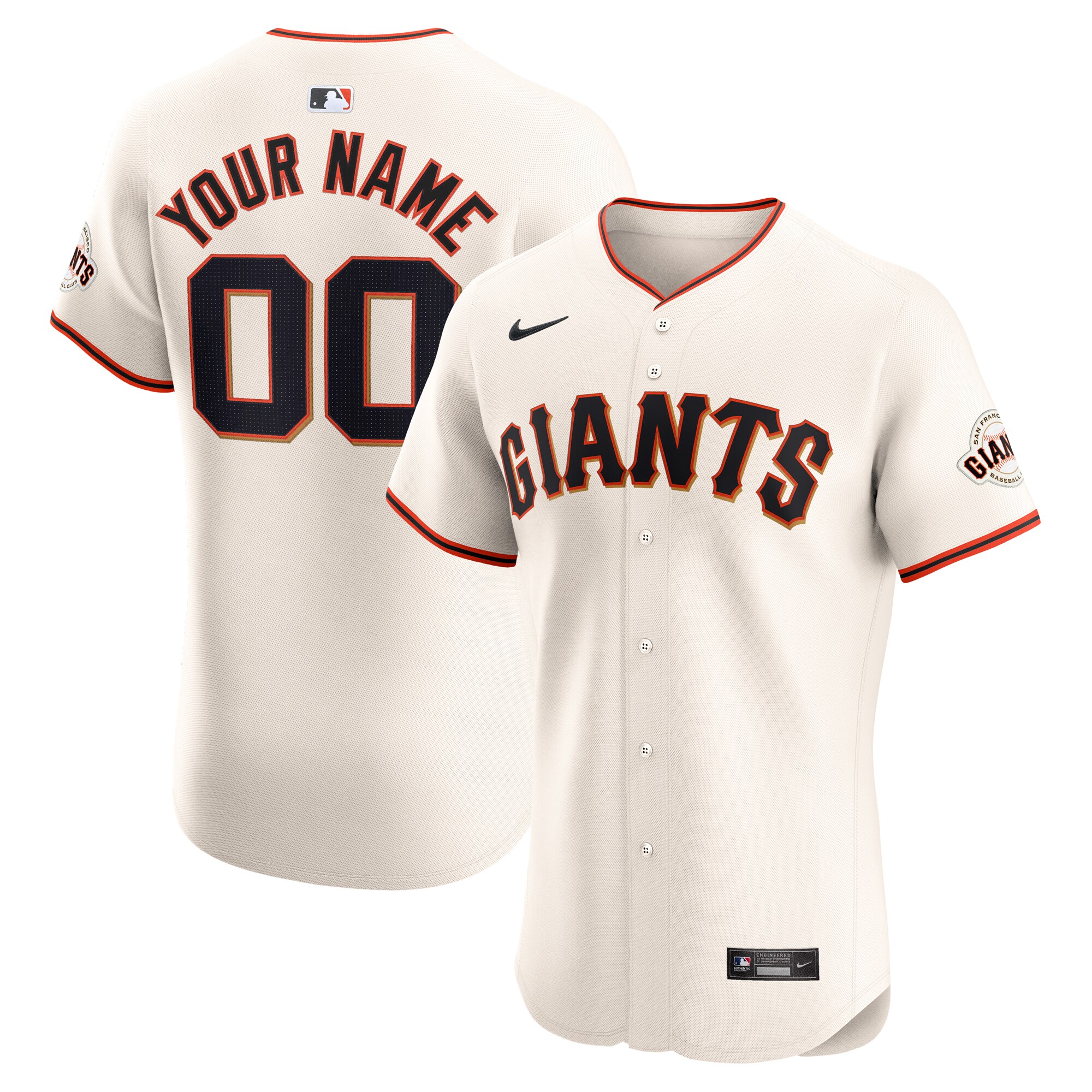 Custom Giants Cream Jersey - Custom Nike Giants Cream Jersey