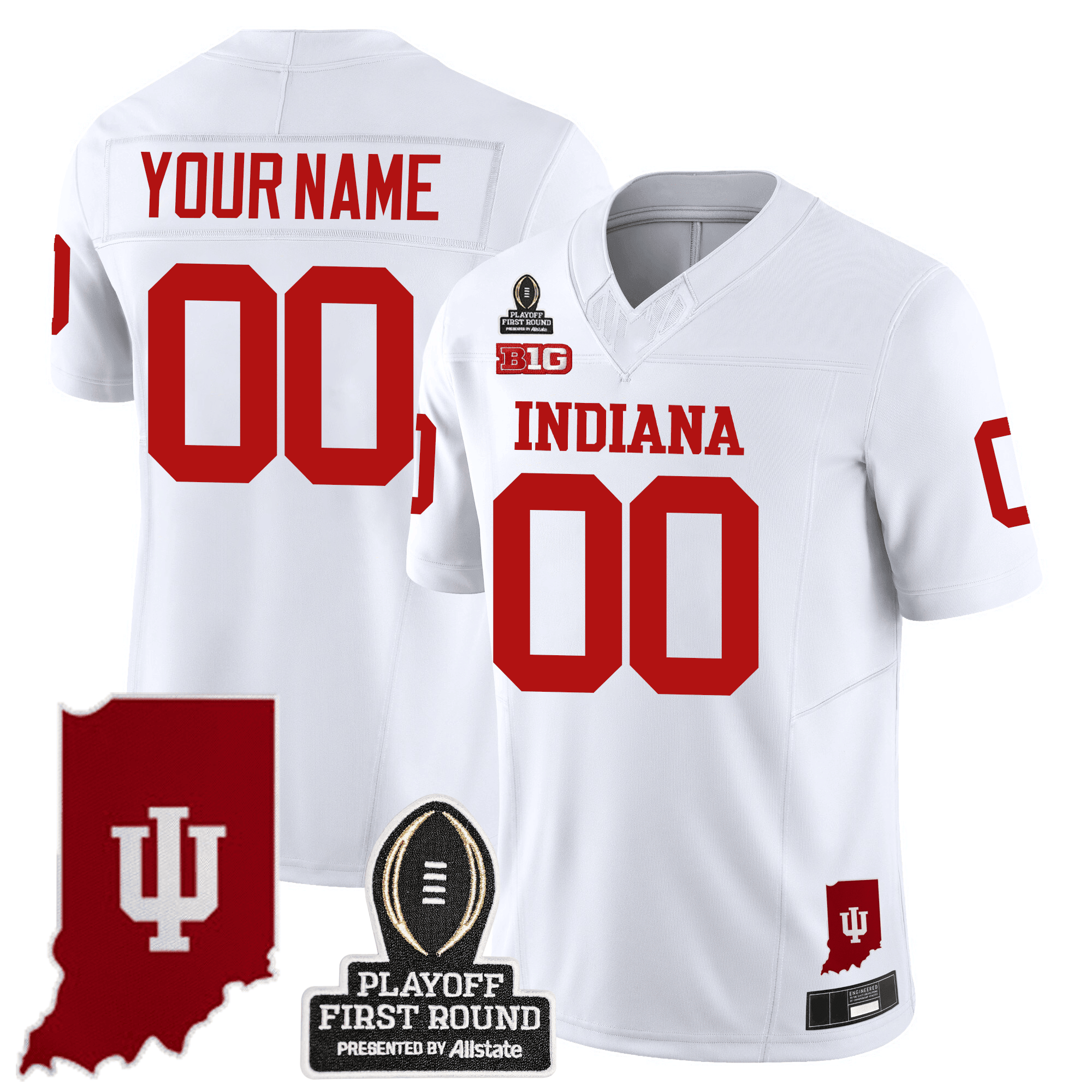 Alternative view of Custom Indiana Hoosiers Jersey - Nike Red Football