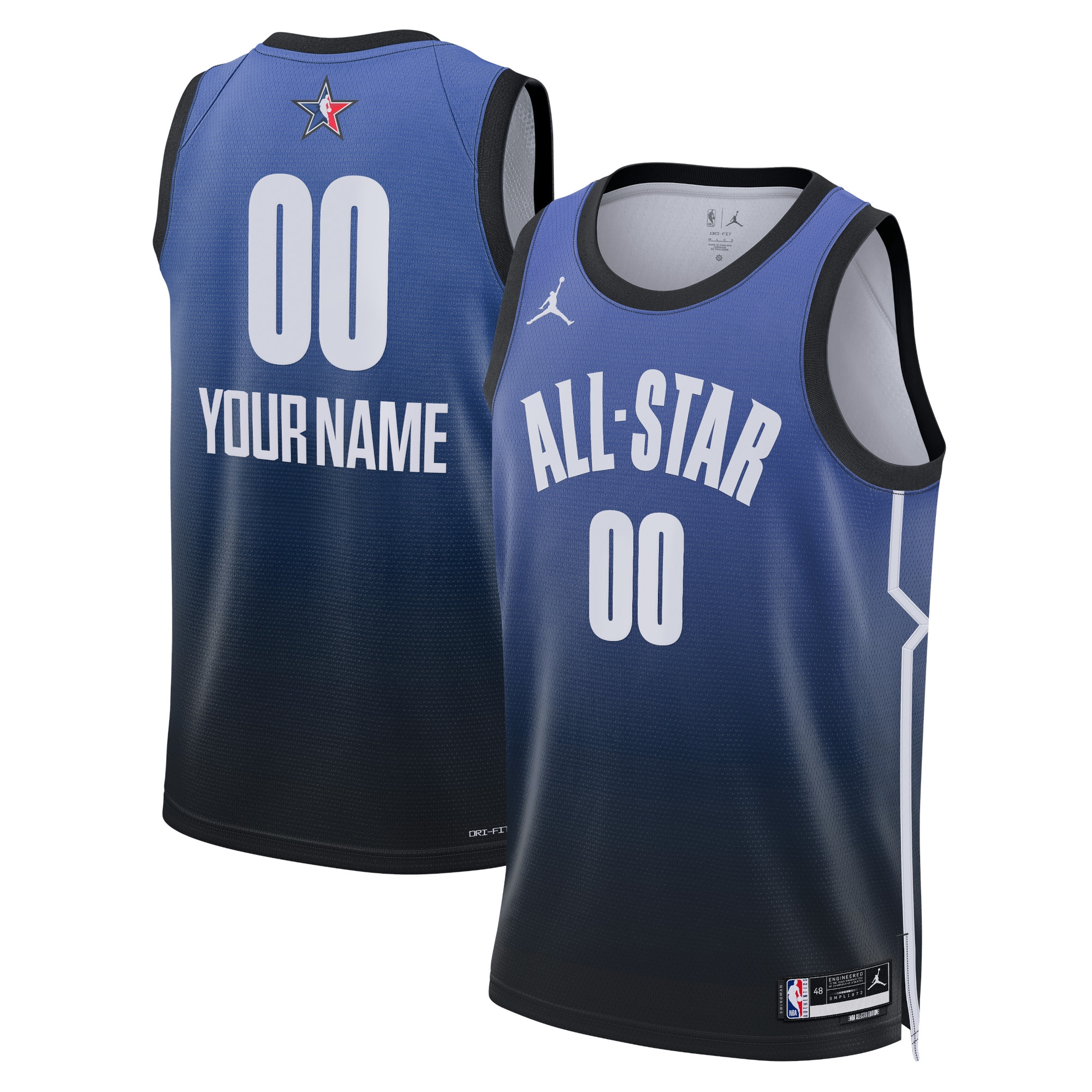 custom Jordan All-Star Blue Jersey - Jordan All-Star Blue Jersey