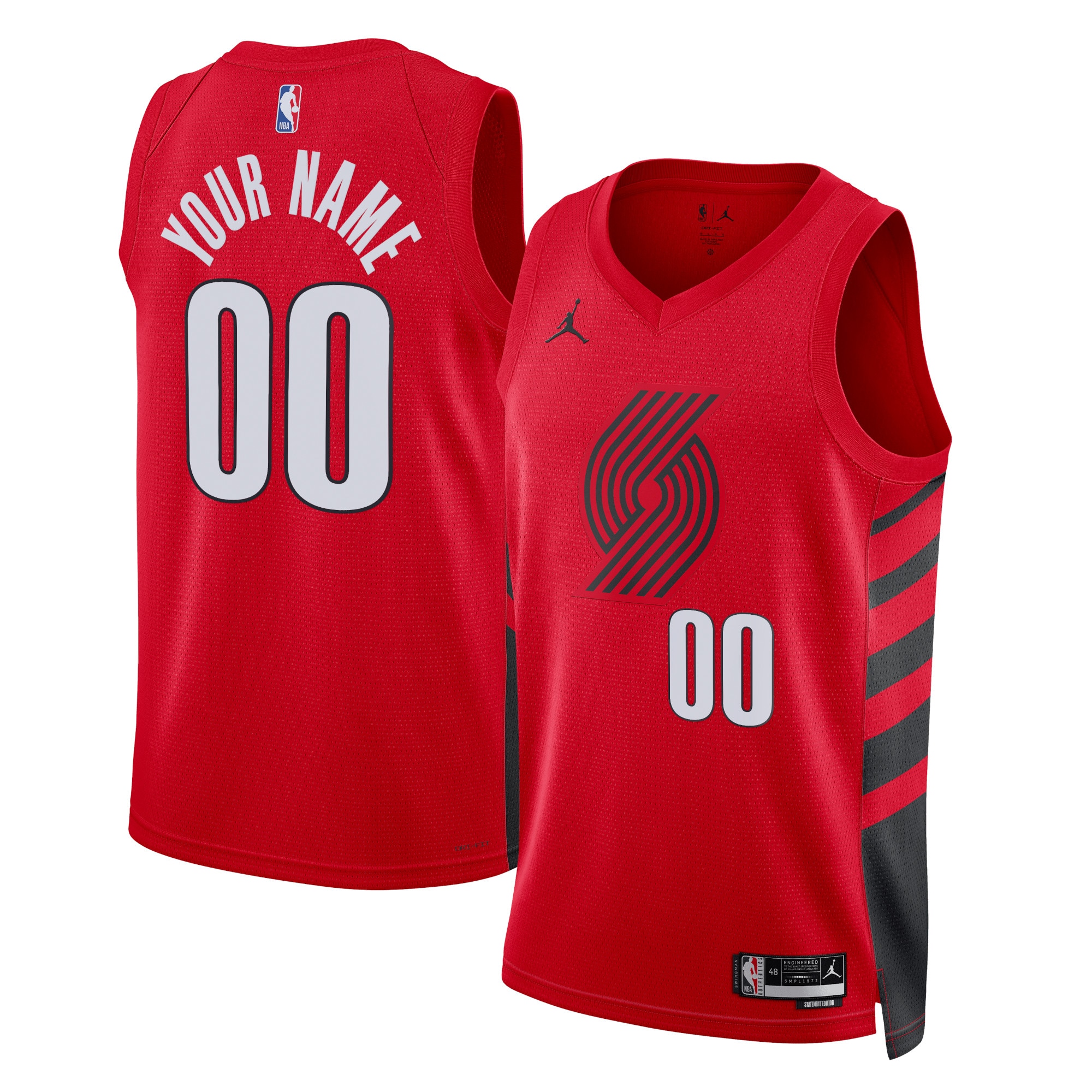 custom Jordan Blazers Red Jersey - Jordan Blazers Red Jersey - Custom