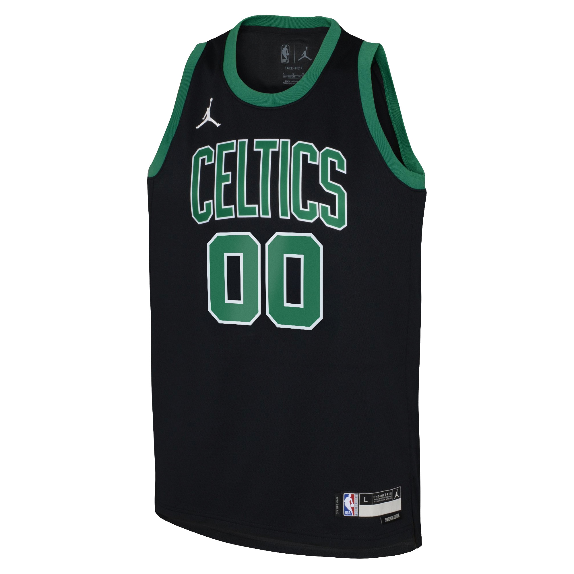 Alternative view of custom Jordan Celtics Black Jersey - Jordan Celtics Black Custom