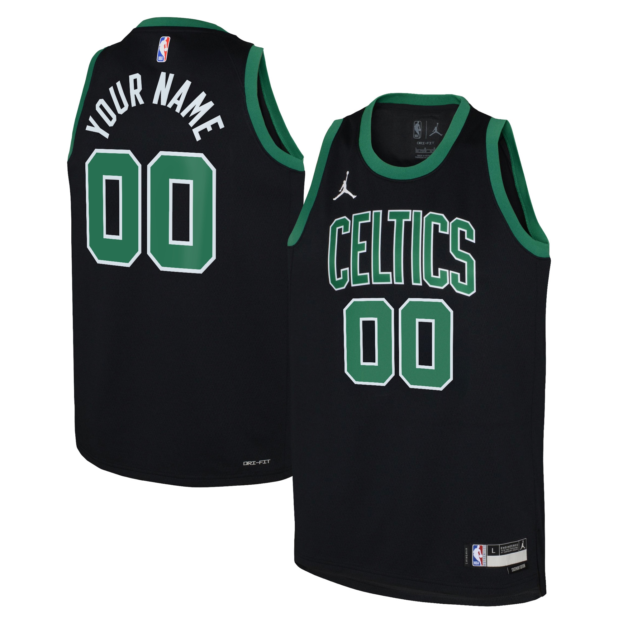 custom Jordan Celtics Black Jersey - Jordan Celtics Black Custom