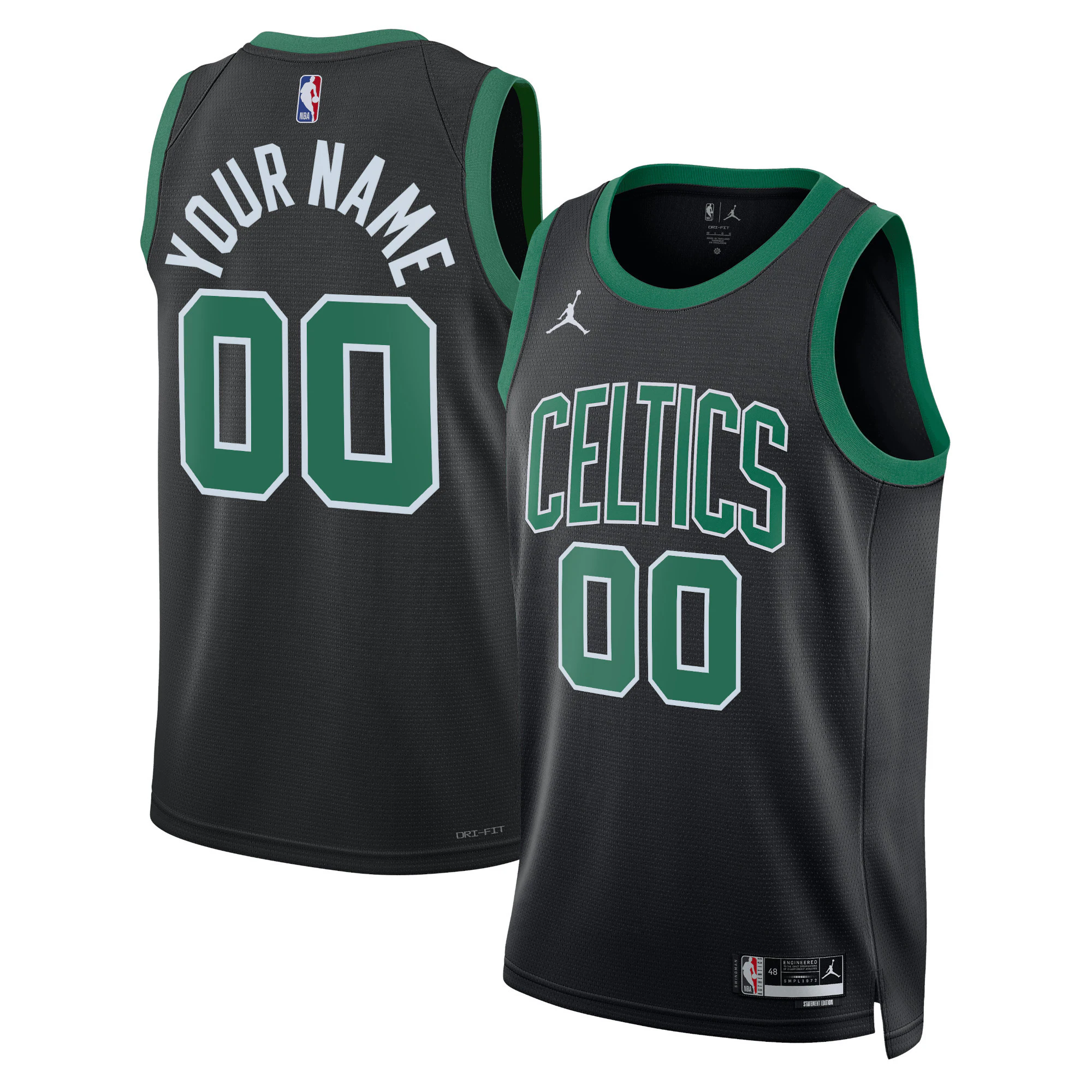 custom Jordan Celtics Black Statement Jersey - Jordan Celtics Black