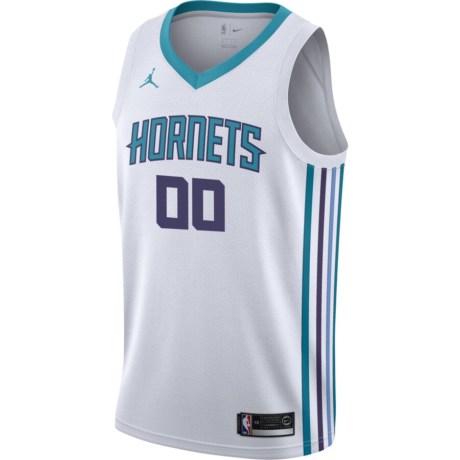 Alternative view of custom Jordan Hornets White Jersey - Jordan Hornets White Jersey