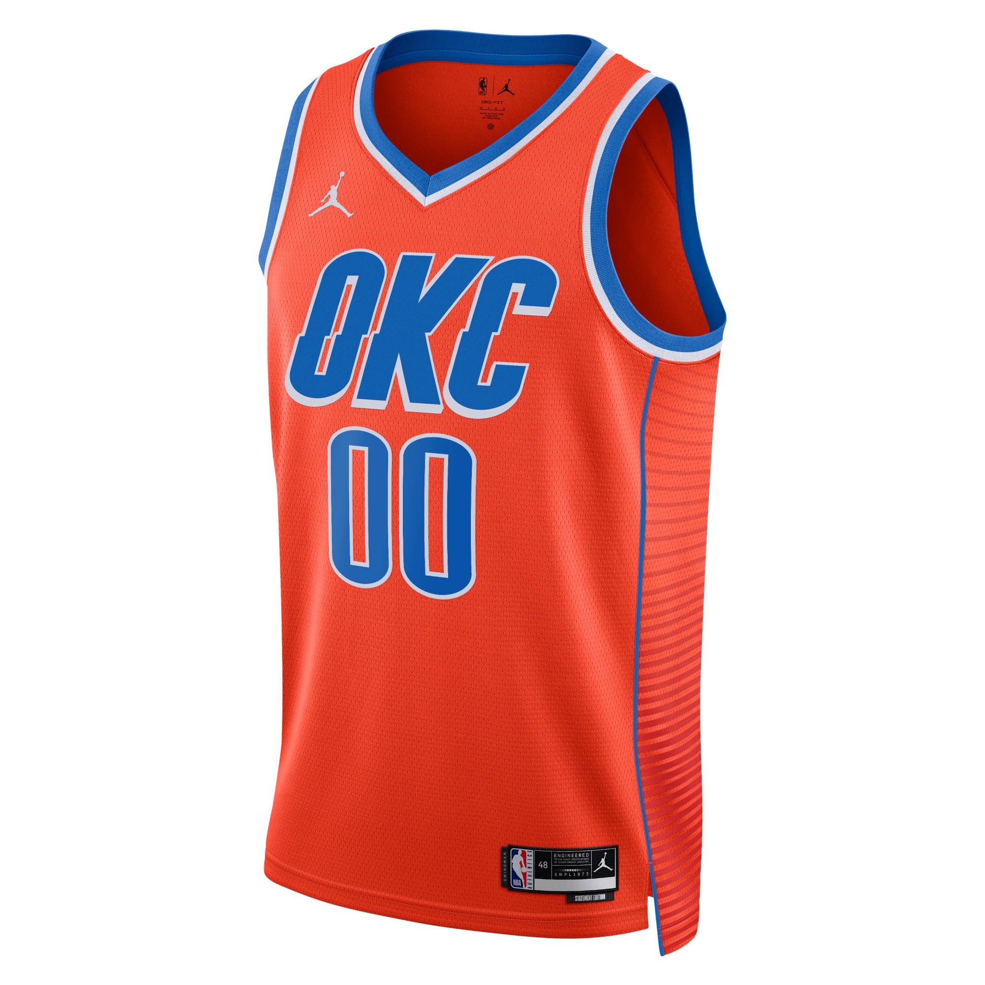 Alternative view of custom Jordan OKC Thunder Orange Jersey - Jordan OKC Thunder Orange