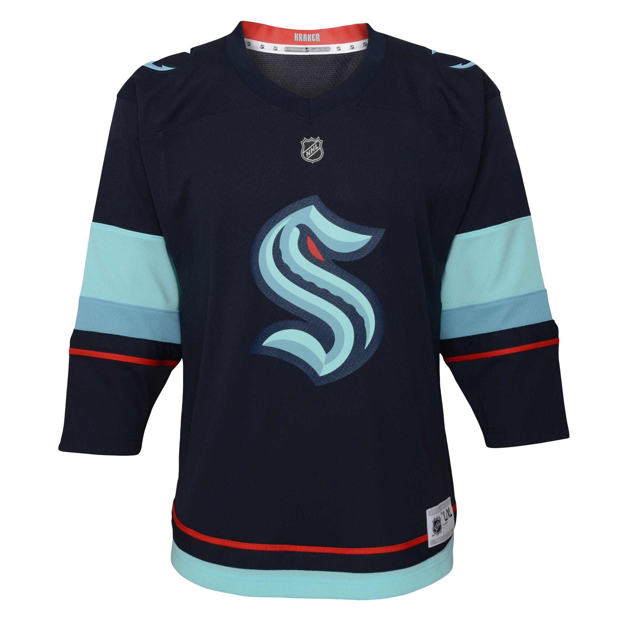 Alternative view of Custom Kraken Navy Jersey - Personalized NHL Gear