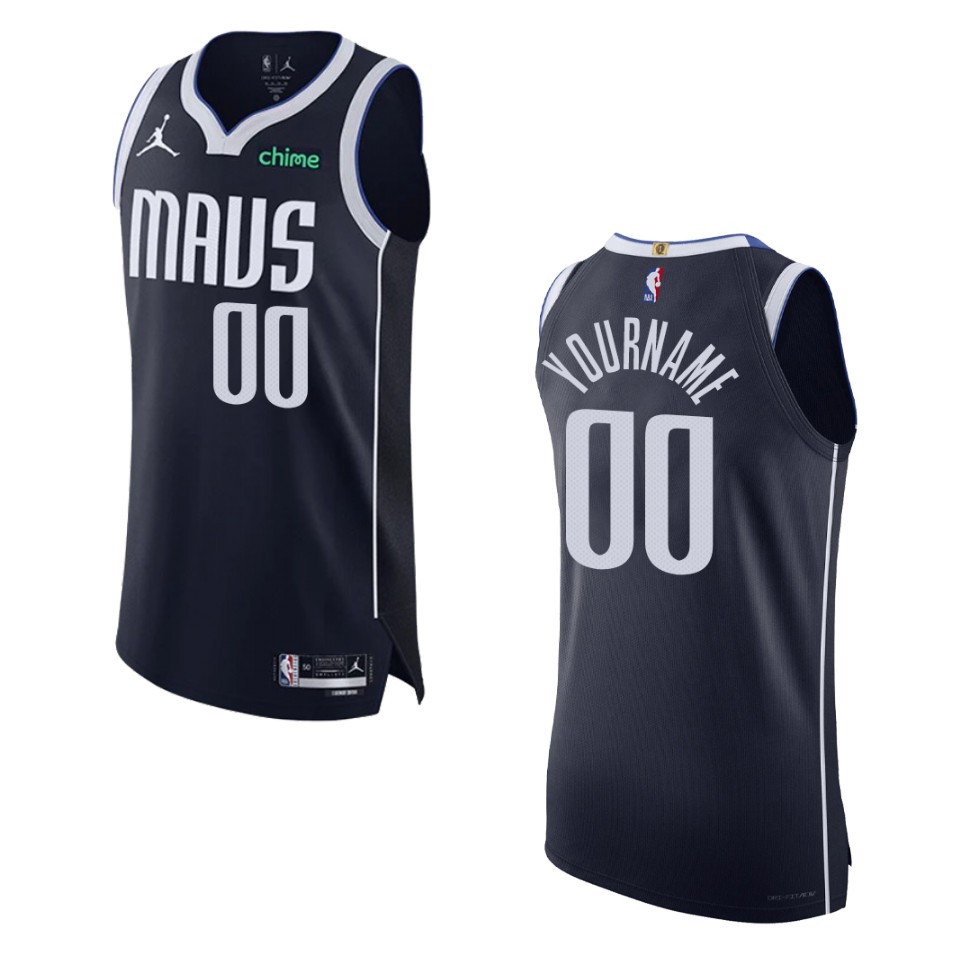 Custom Mavericks Navy Jersey - Nike - Statement Edition