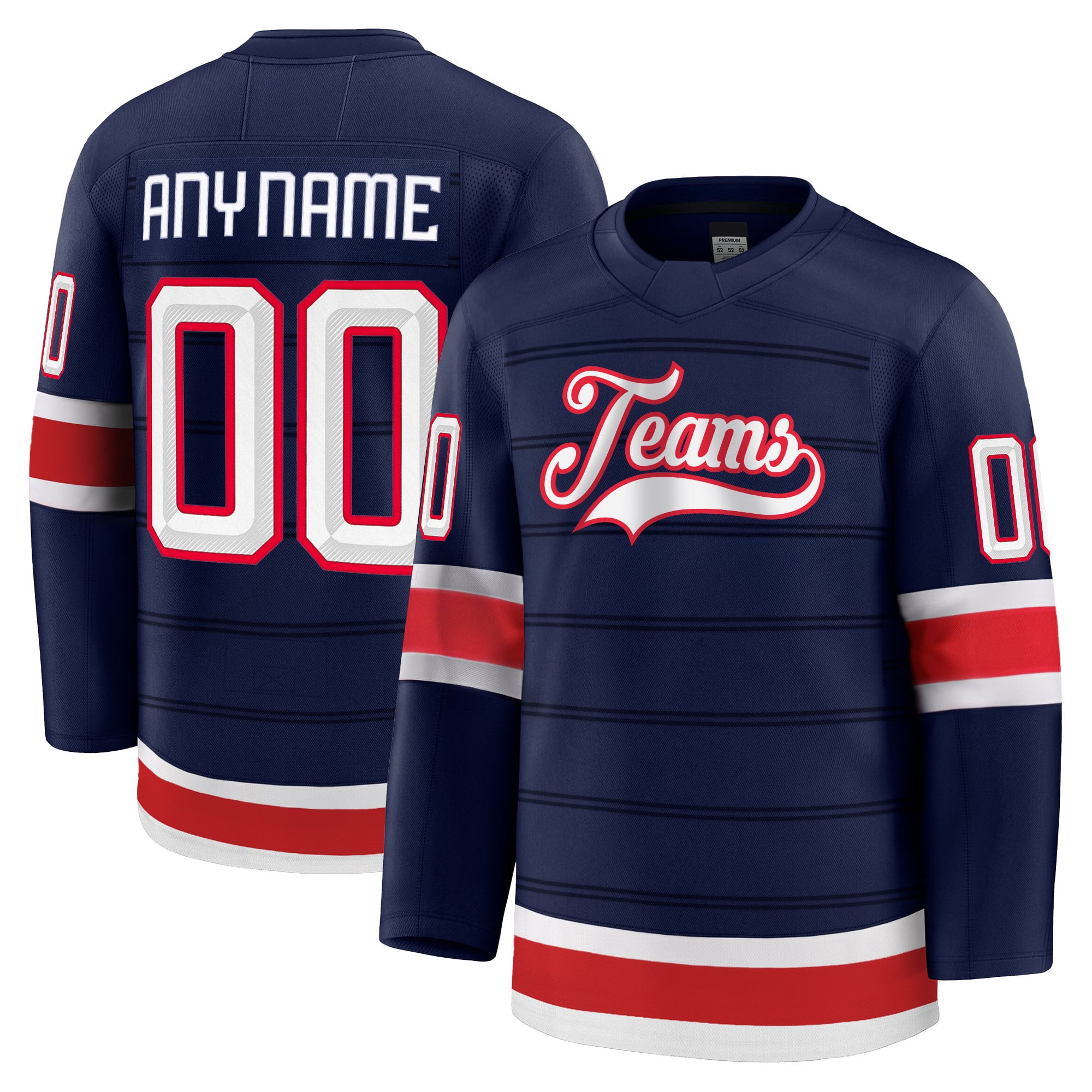 Custom Navy Hockey Jersey - Personalized Team Apparel