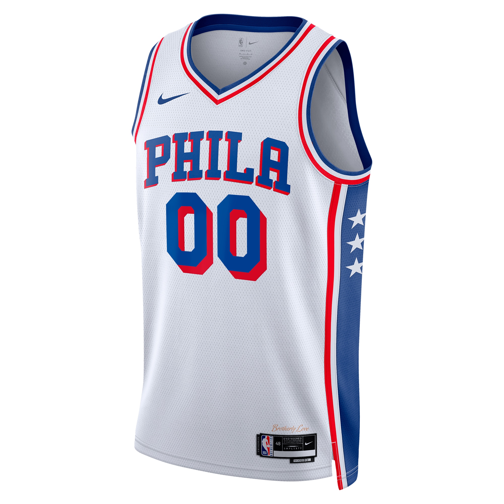 Alternative view of Custom Nike 76ers White Jersey - Association Edition