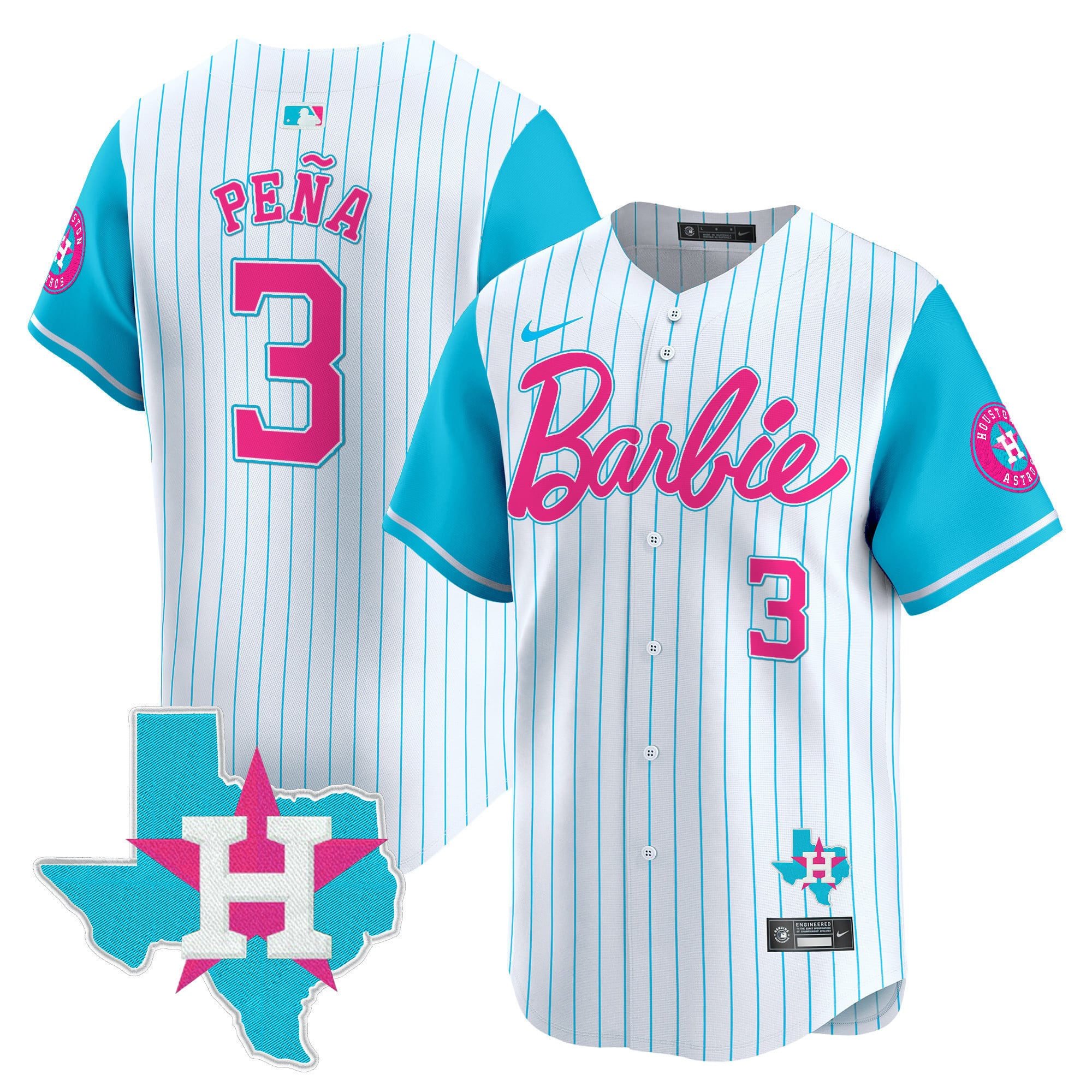 Alternative view of custom Nike Astros Barbie Jersey - Nike Astros Barbie Jersey - Custom