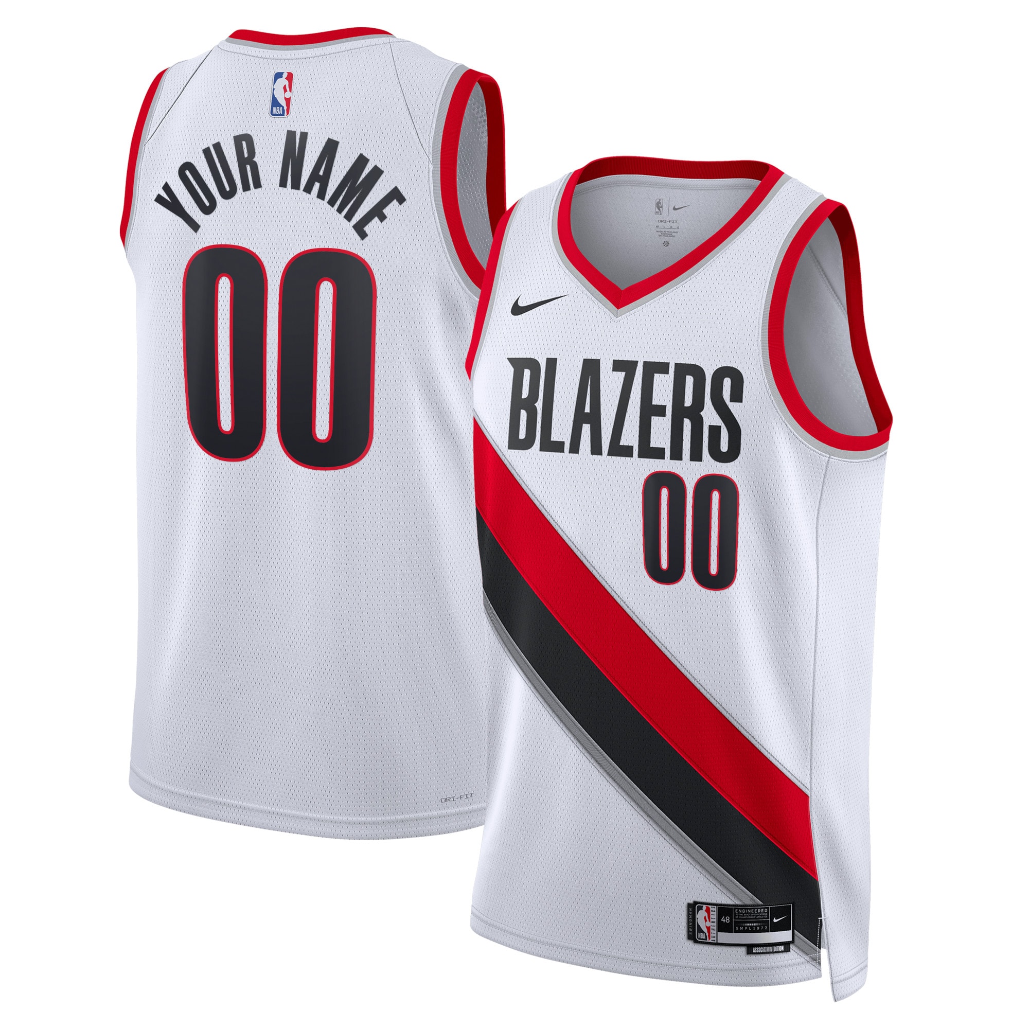 custom Nike Blazers White Jersey - Nike Blazers White Jersey - Custom