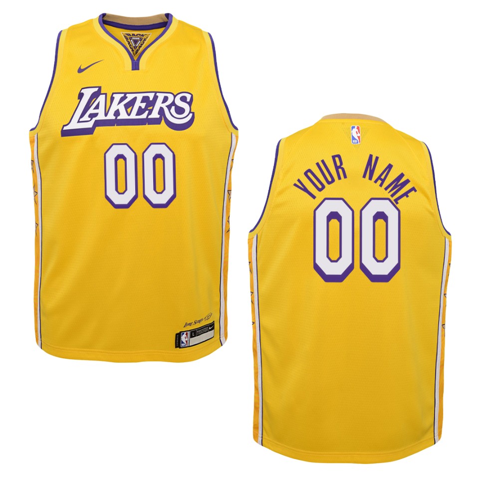 custom Nike Lakers Gold Jersey - Nike Lakers Gold Jersey - Custom Name