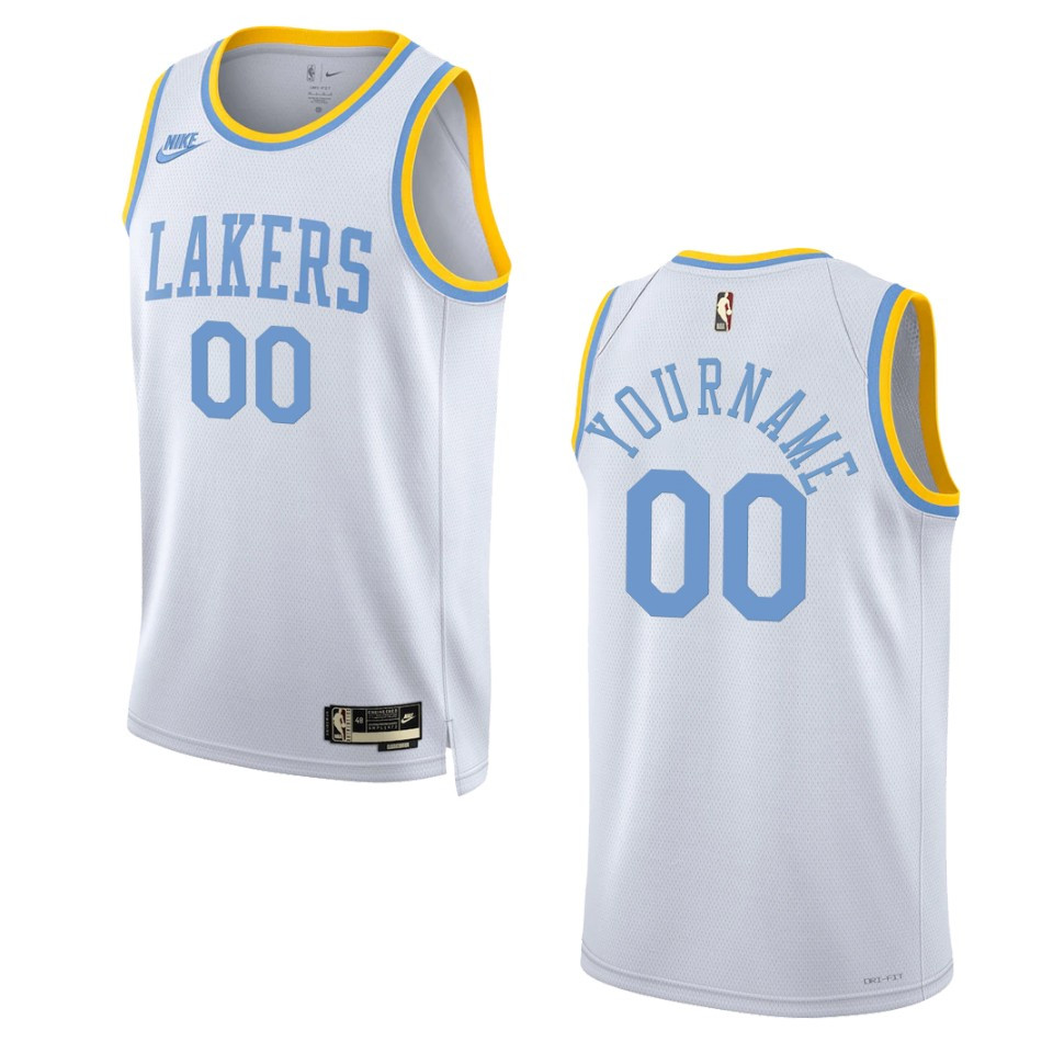 custom Nike Lakers White Jersey - Nike Lakers White Jersey - Custom