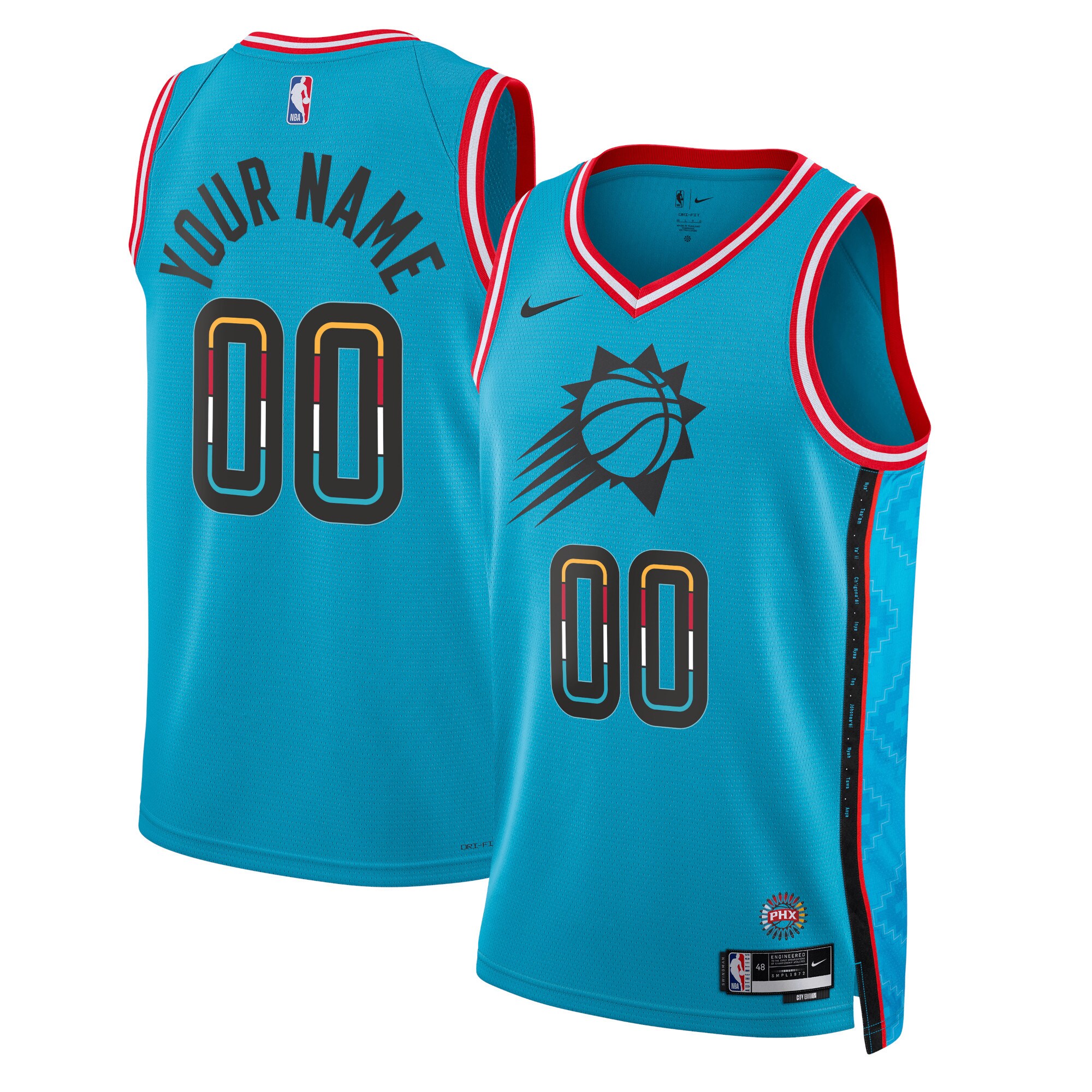 Custom Nike Suns City Edition Jersey - Teal