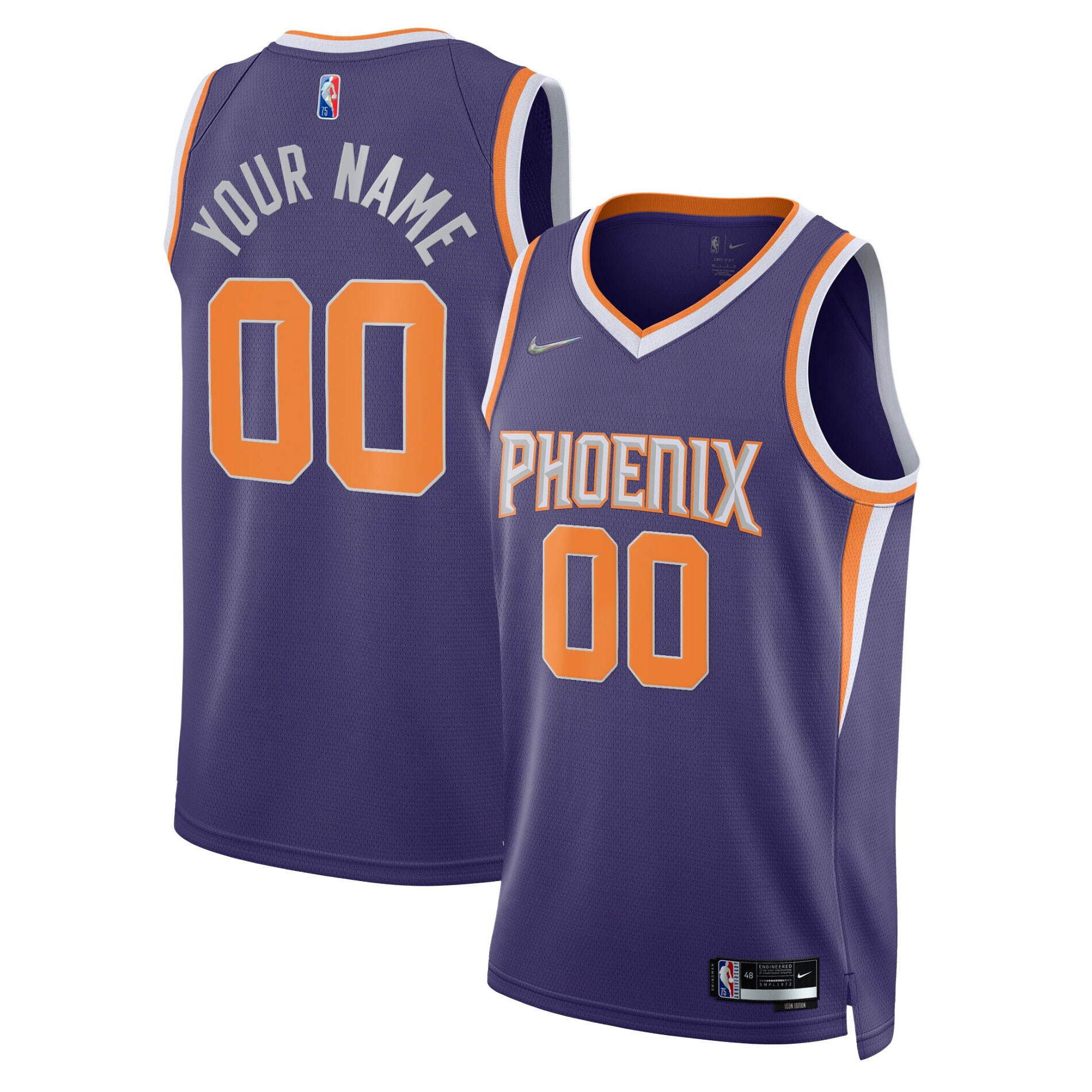 custom Nike Suns Purple Jersey - Nike Suns Purple Jersey - Custom Icon