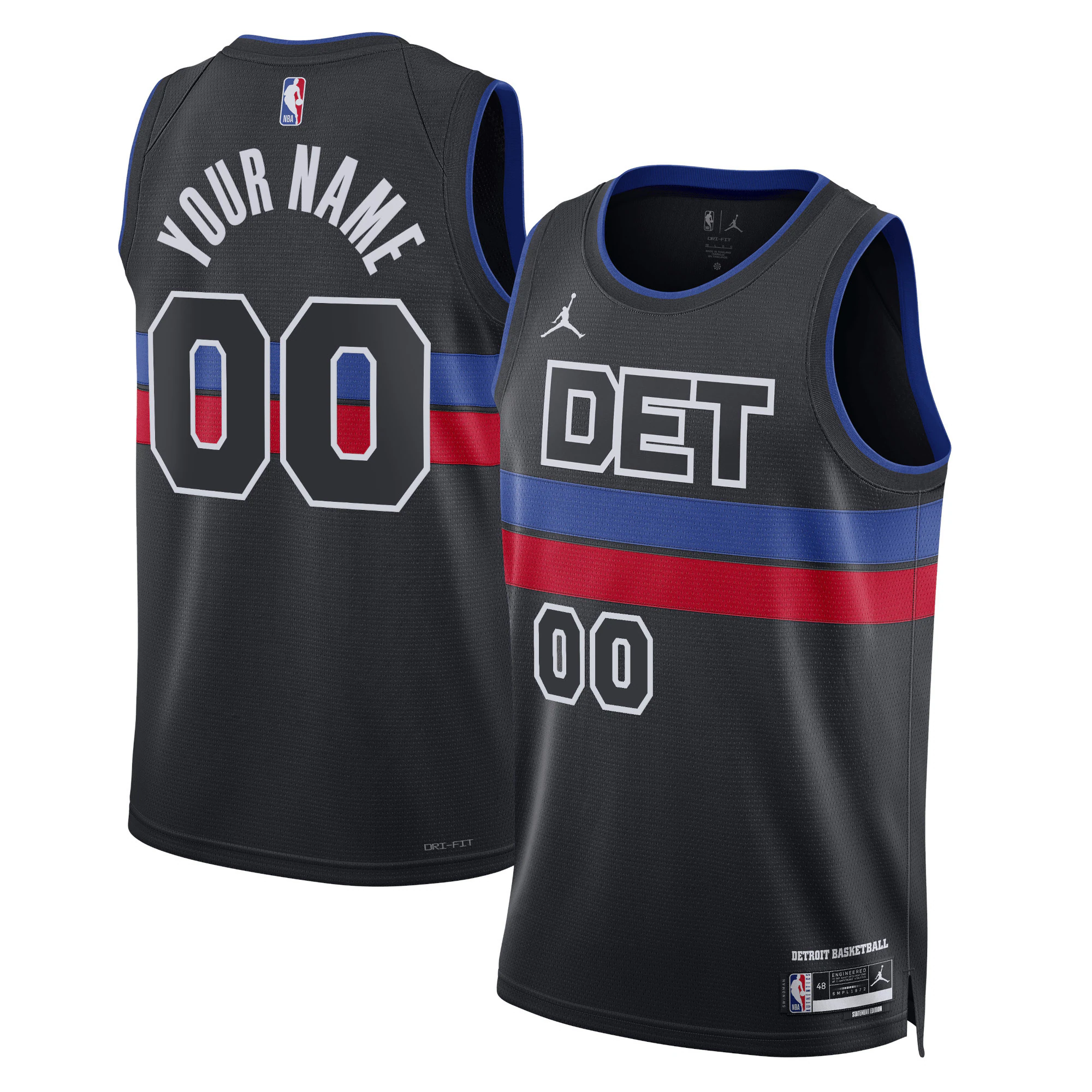 Custom Pistons Black Jersey - Custom Detroit Pistons Black Jersey