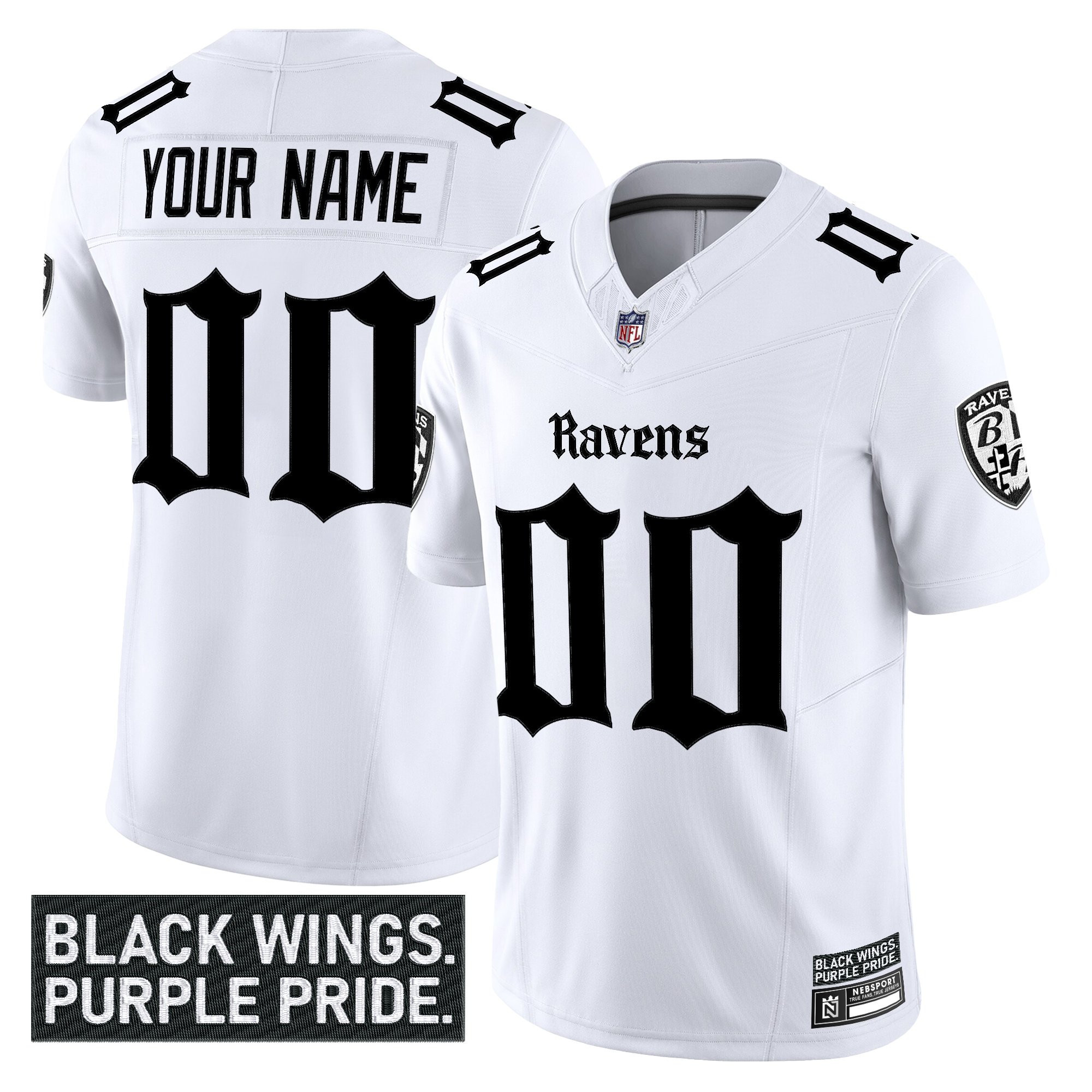 Alternative view of custom Ravens Black Alternate Jersey - Ravens Black Alternate Jersey