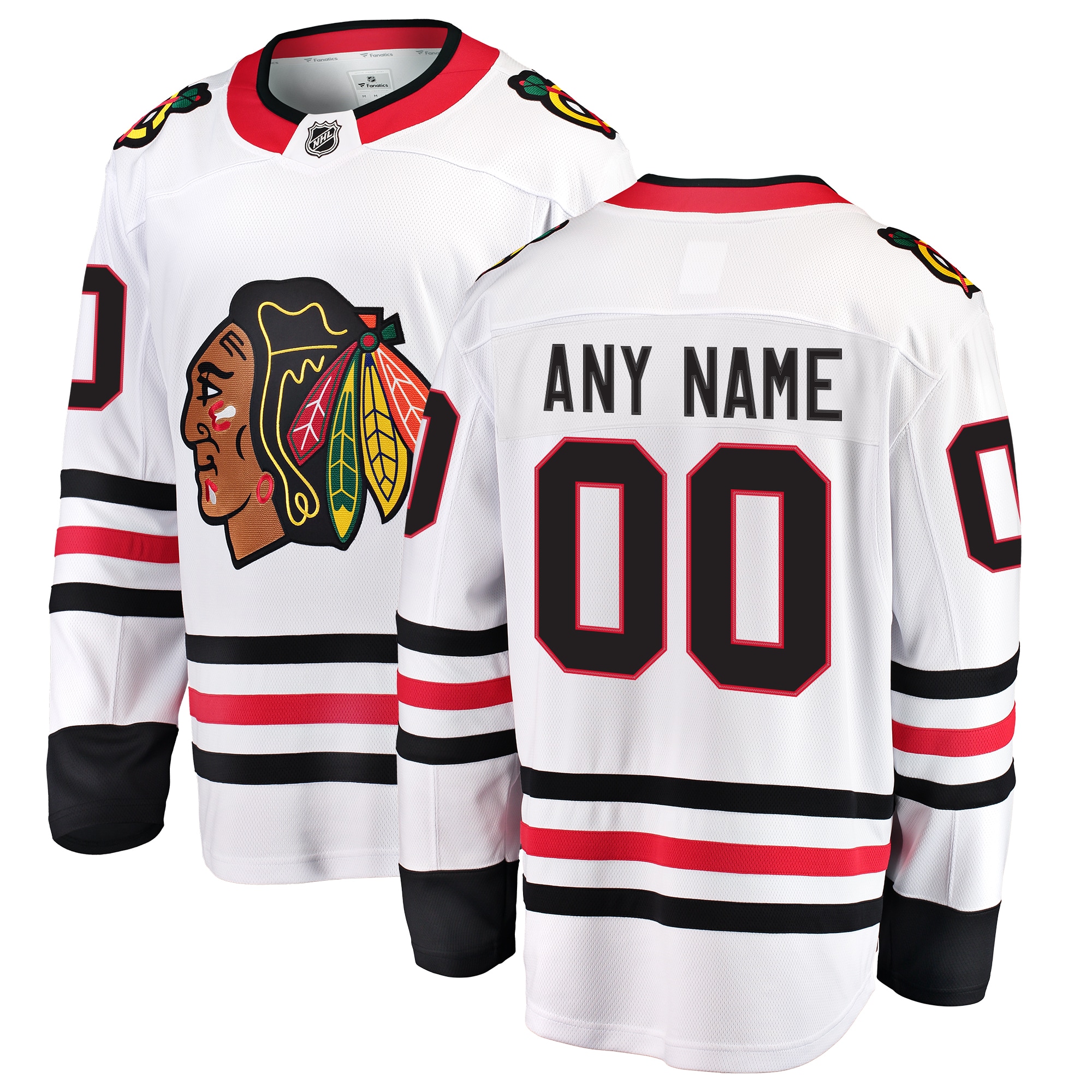 customizable Fanatics Blackhawks White Jersey - Fanatics Blackhawks