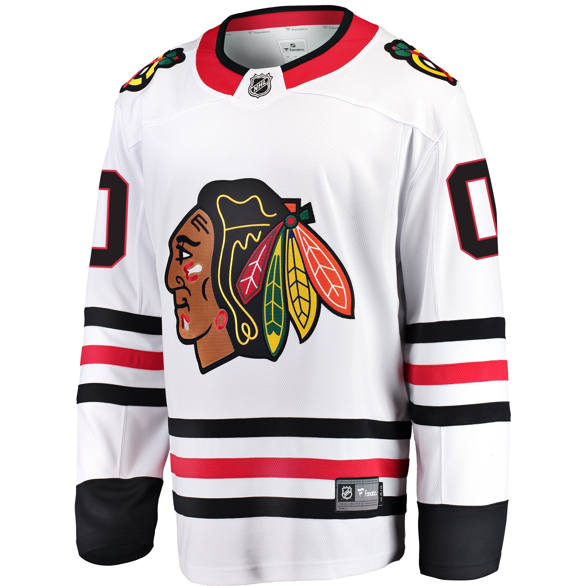 Alternative view of customizable Fanatics Blackhawks White Jersey - Fanatics Blackhawks