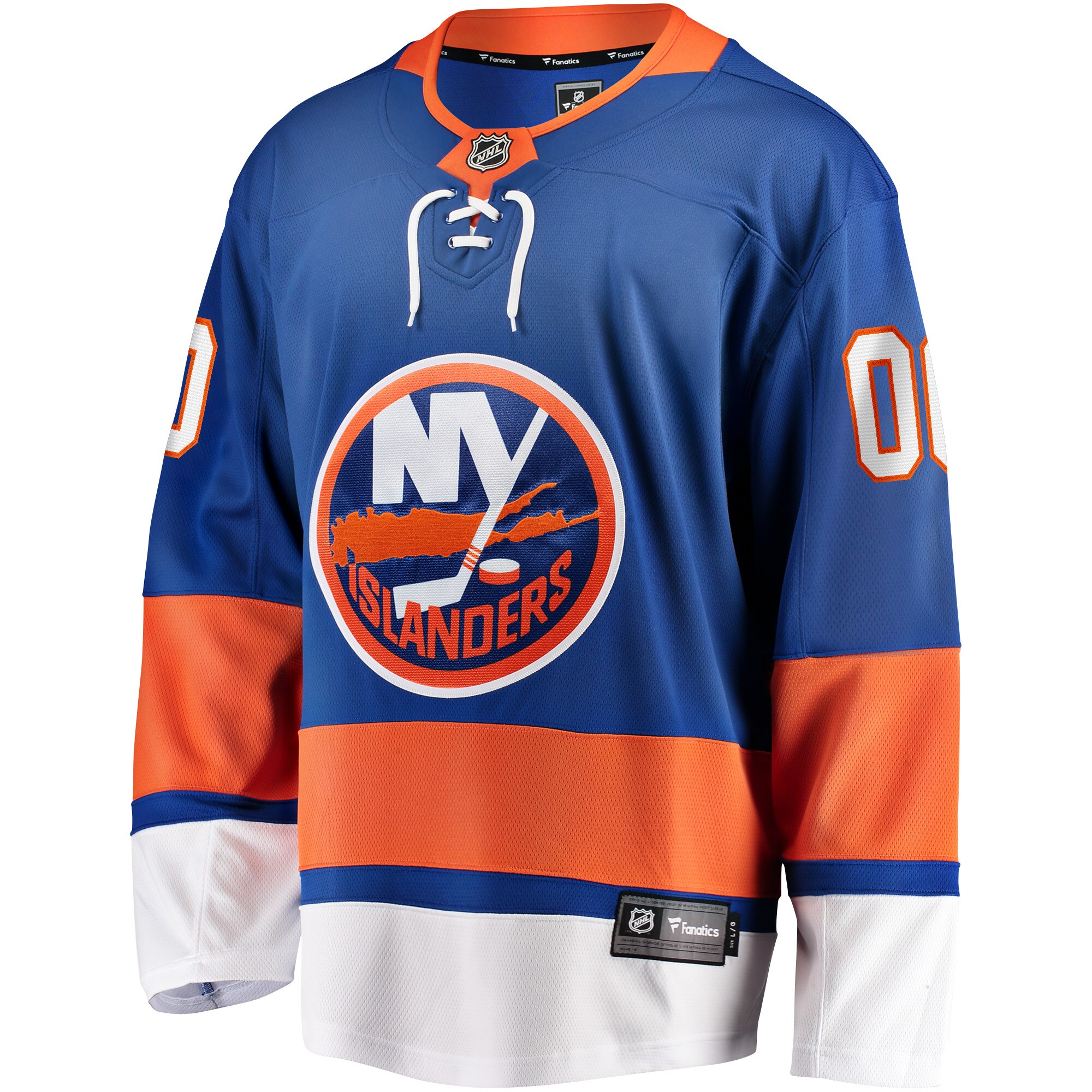 Alternative view of customizable Fanatics Islanders Blue Jersey - Fanatics Islanders Blue