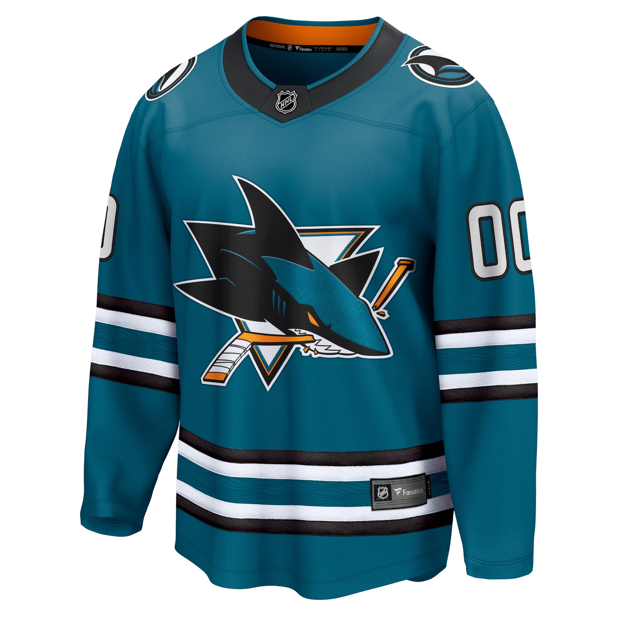 Alternative view of customizable Fanatics Sharks Teal Jersey - Fanatics Sharks Teal Jersey