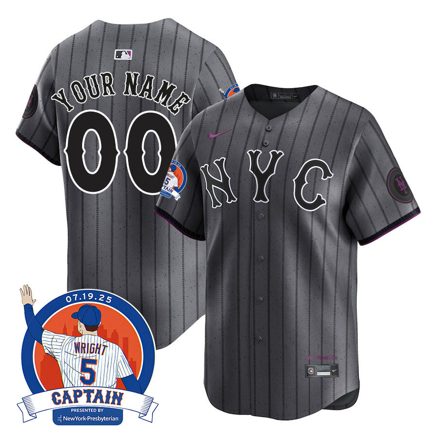 customizable Nike NYC Gray Pinstripe Jersey - Nike NYC Gray Pinstripe