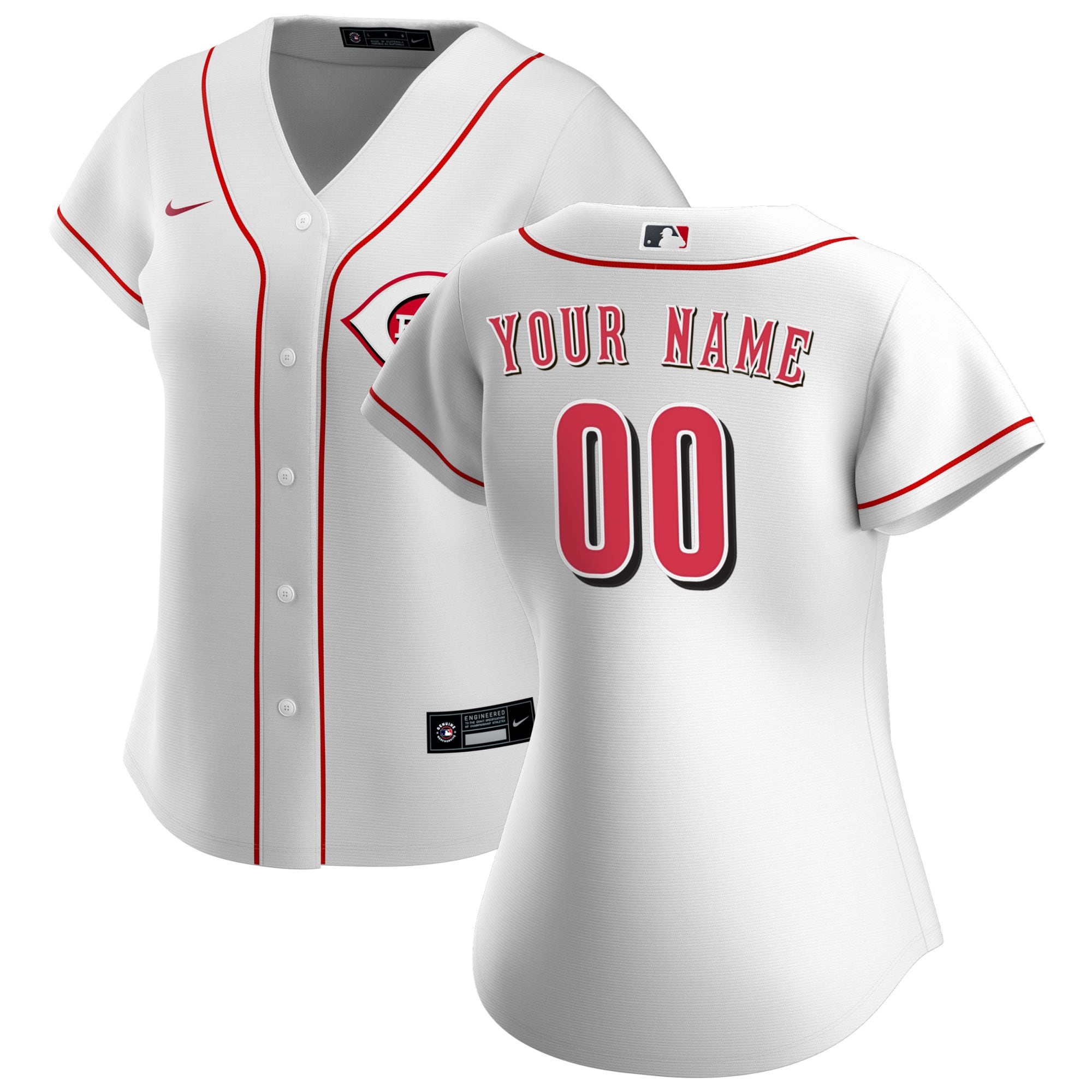 Customizable Reds White Jersey - Customizable Reds White Home Jersey