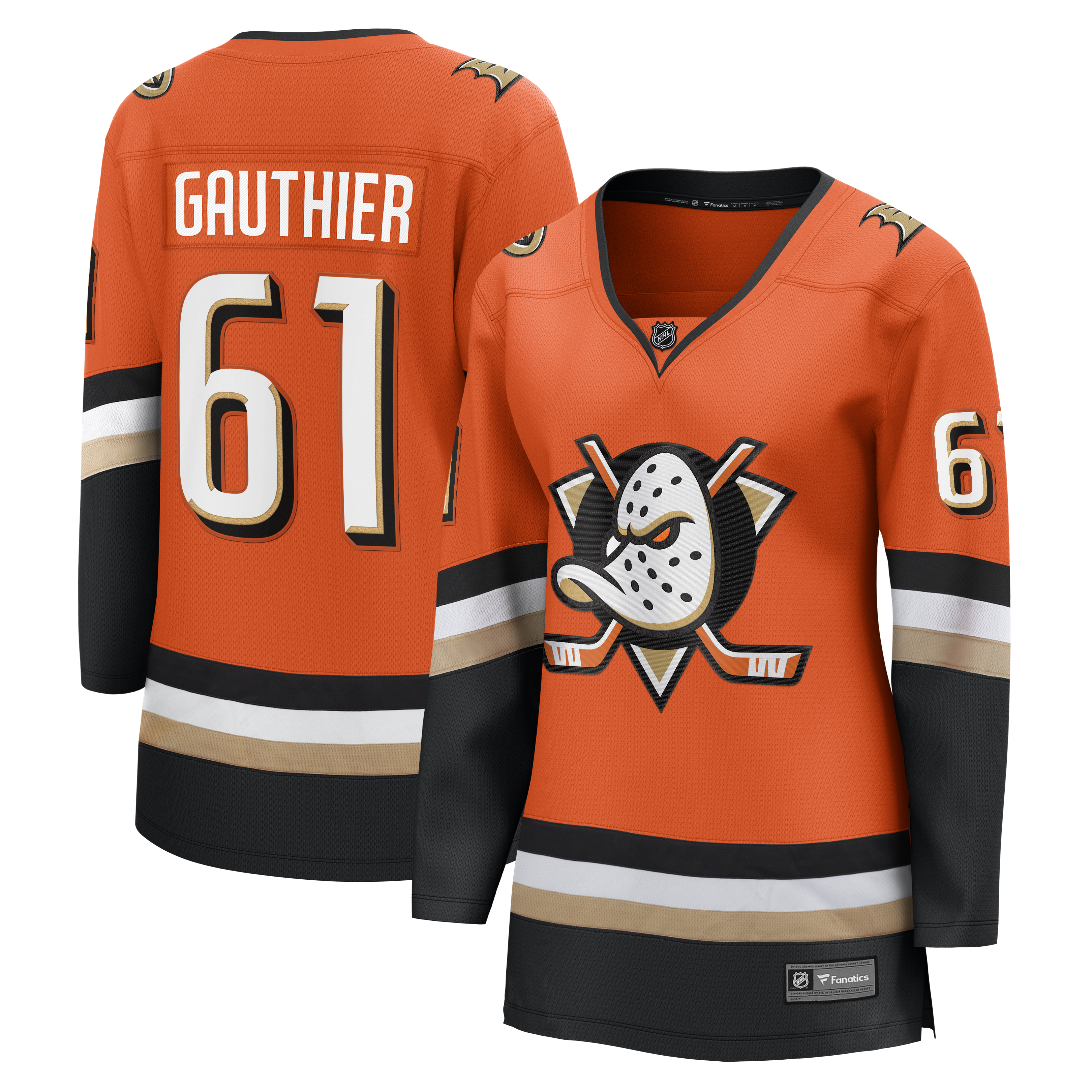 Cutter Gauthier Anaheim Ducks Fanatics Women's Home Breakaway Jersey - Orange