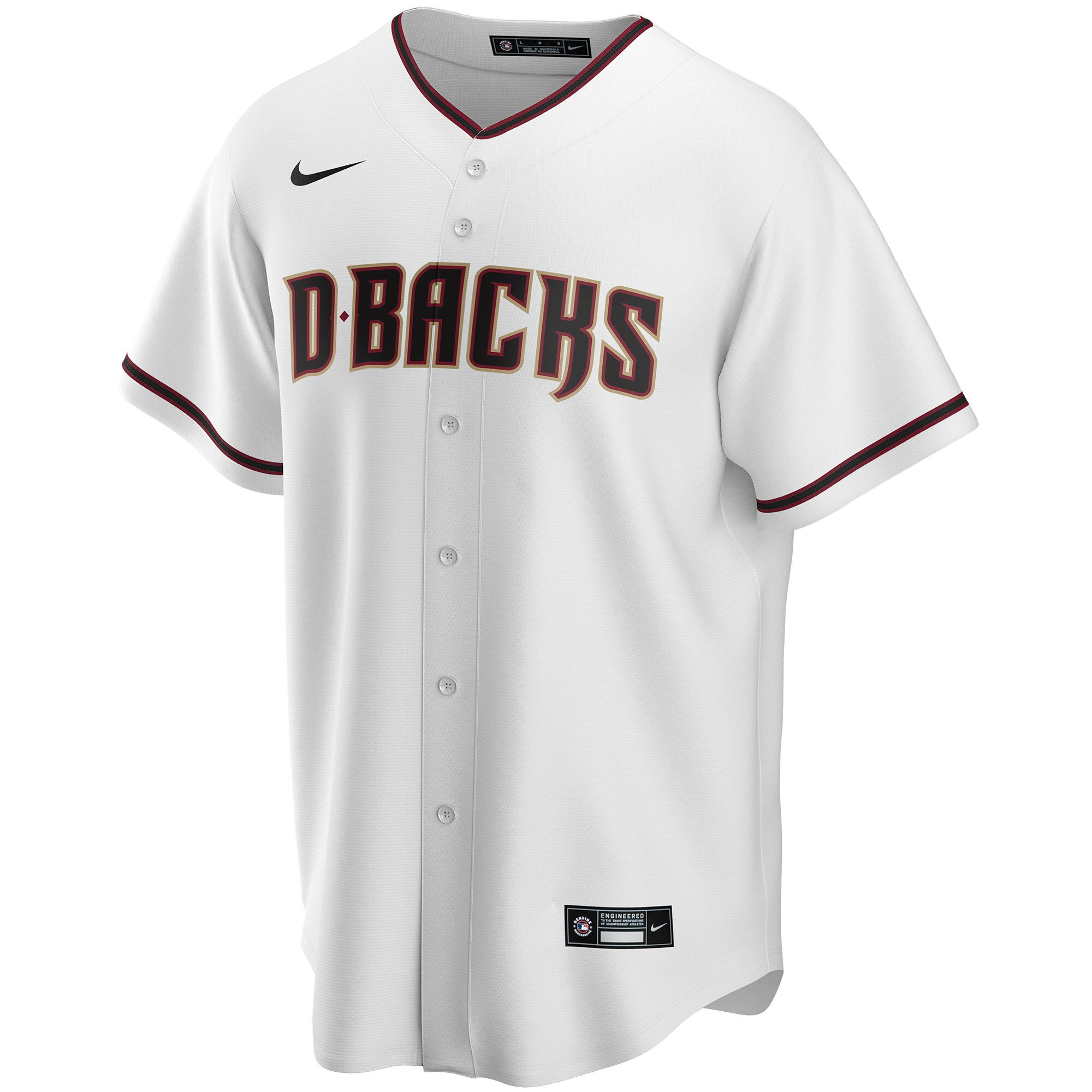 Alternative view of D-backs Personalized White Jersey - Nike - Authentic MLB