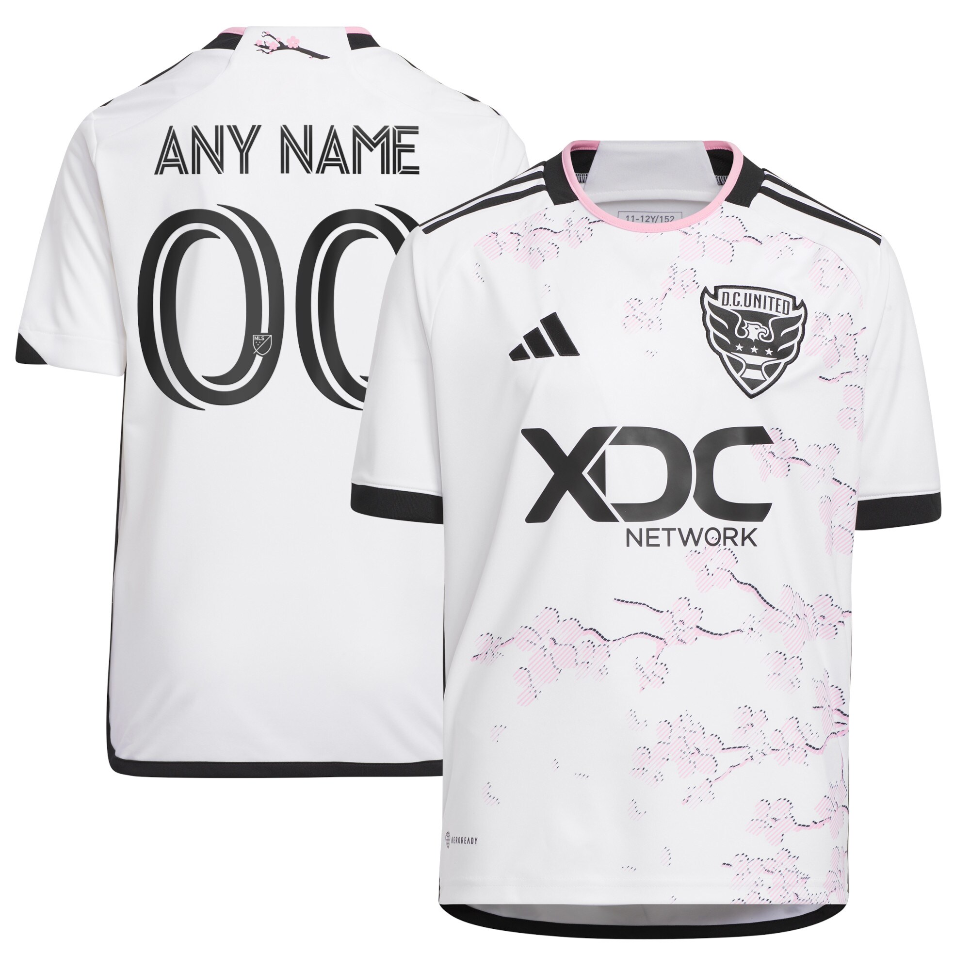 D.C. United Youth 2023 The Cherry Blossom Kit Custom Jersey - White