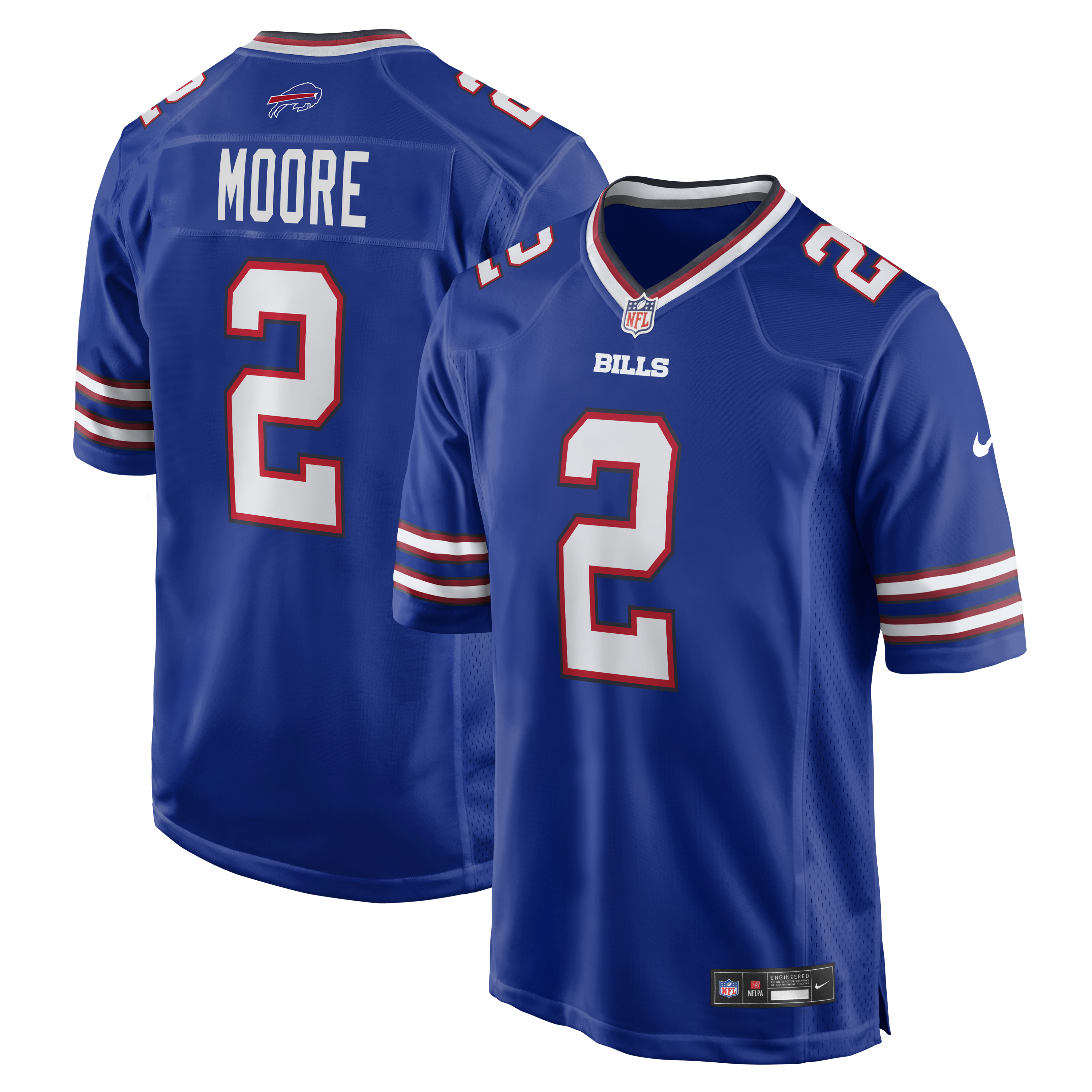 D.J. Moore Buffalo Bills Game Jersey - Royal
